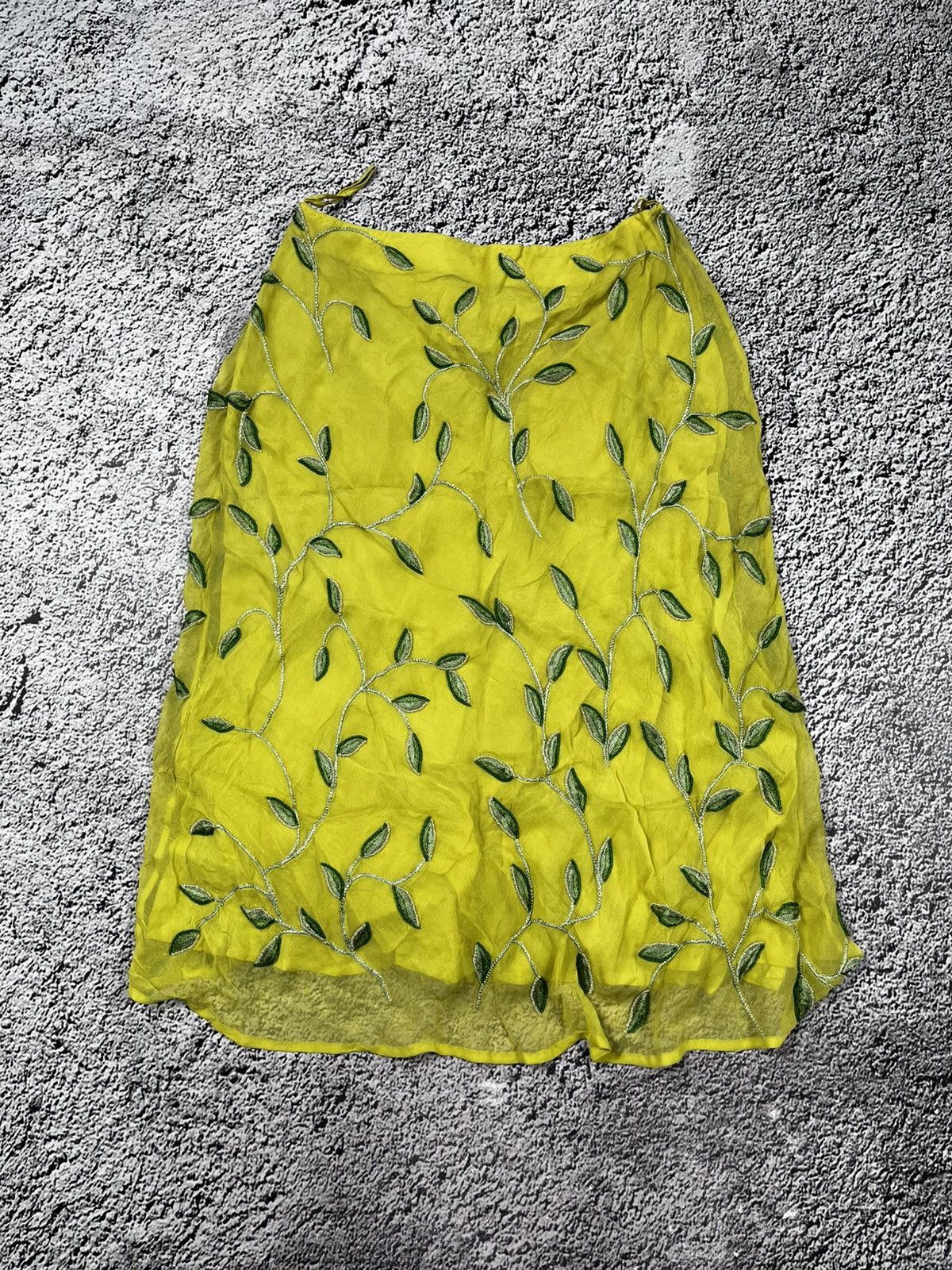 Retrofit Vintage 00s Roberto Cavalli Style Floral Silk Midi Skirt Size 32" / US 10 / IT 46 - 2 Thumbnail