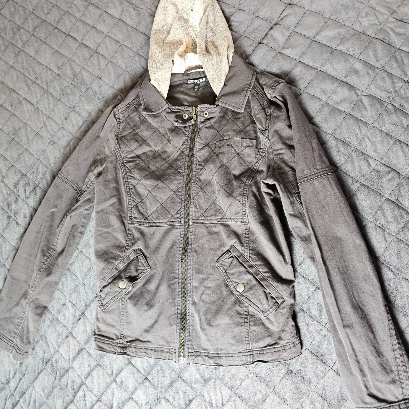 Express Express Women's Hoodie Jacket Casual Full Zip Lined Size S Gray Size S / US 4 / IT 40 - 6 Thumbnail