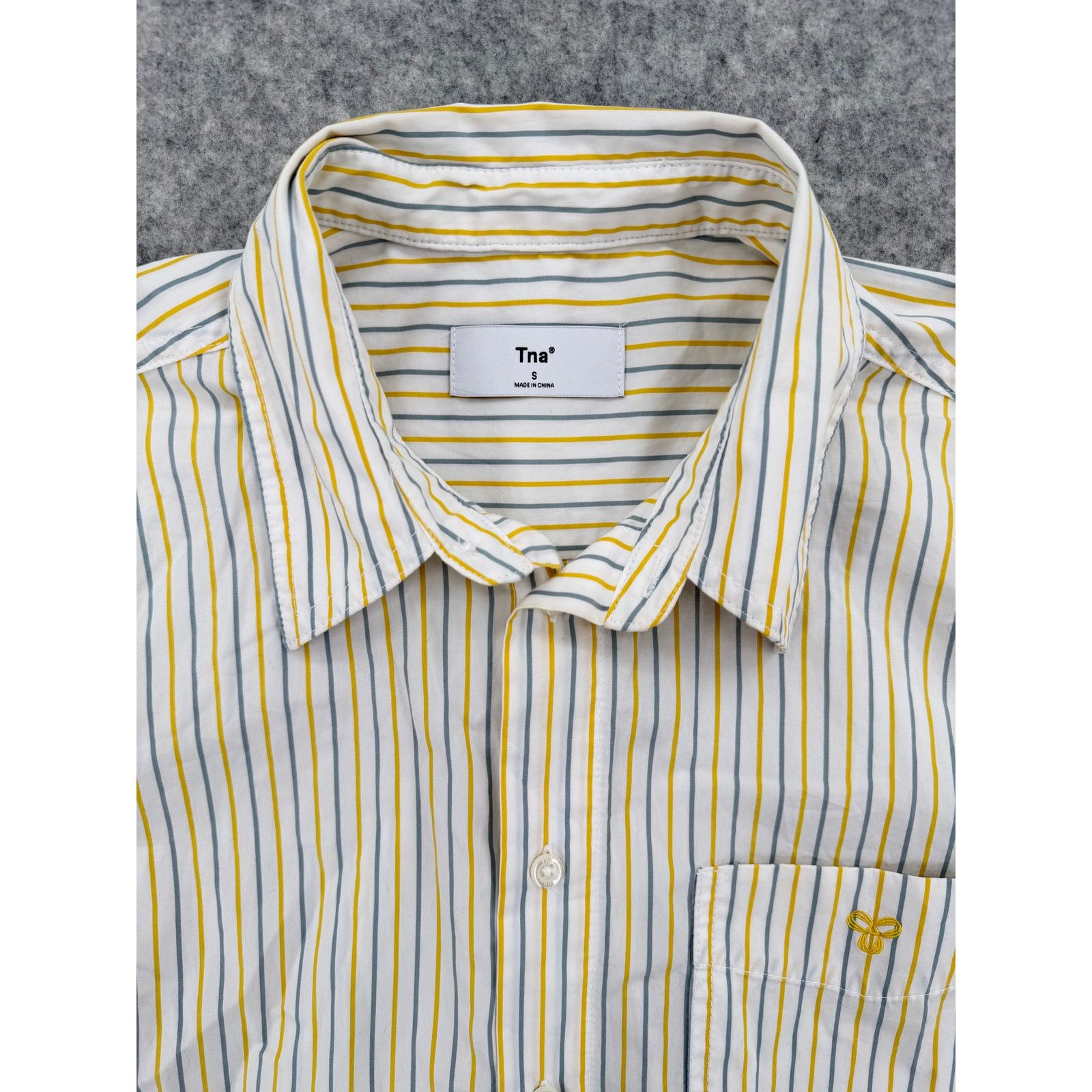 TNA Atrizia TNA Striped Cotton Short Sleeve Button Down Shirt Size S / US 4 / IT 40 - 2 Thumbnail