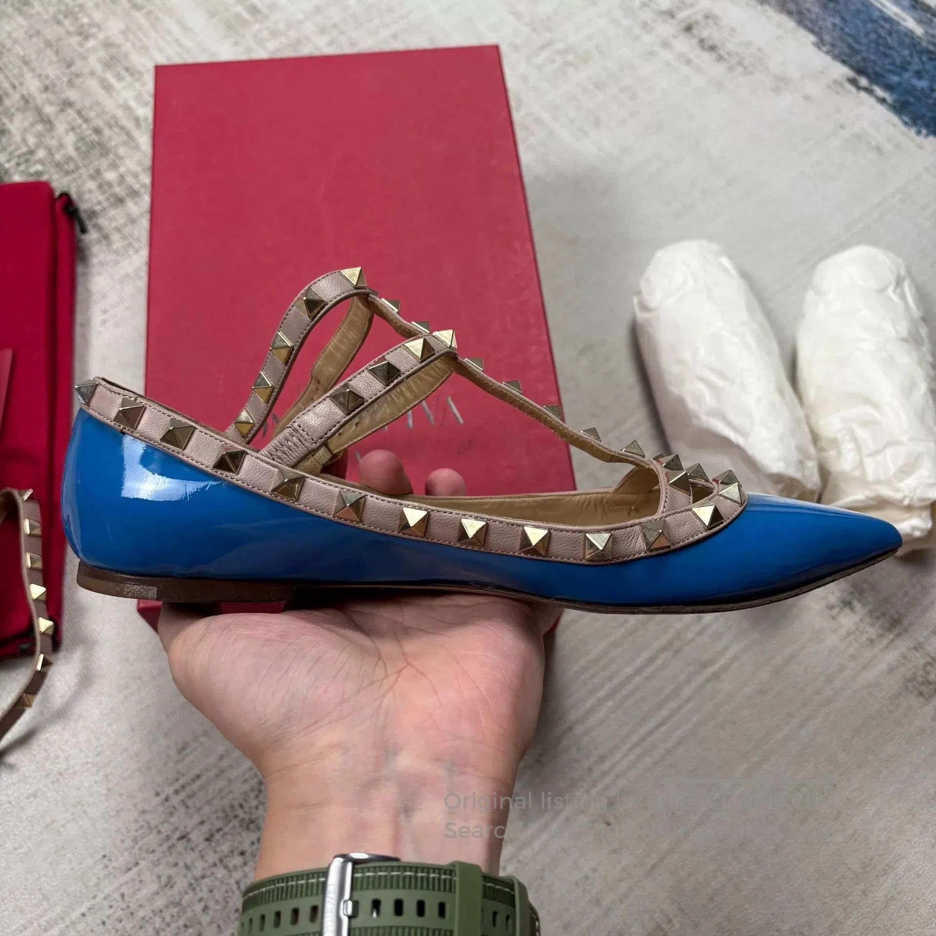Valentino Valentino Rockstud Flat Sandals. Size US 7 / IT 37 - 5 Thumbnail