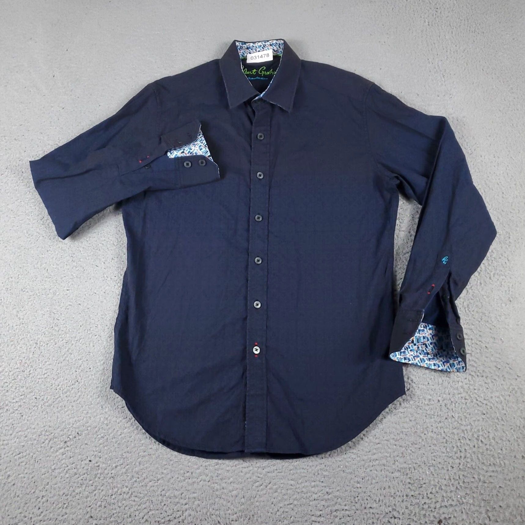 Robert Graham Robert Graham Shirt Mens Small Blue Geometric Exclusive Button Up Long Sleeve Size US S / EU 44-46 / 1 - 2 Thumbnail