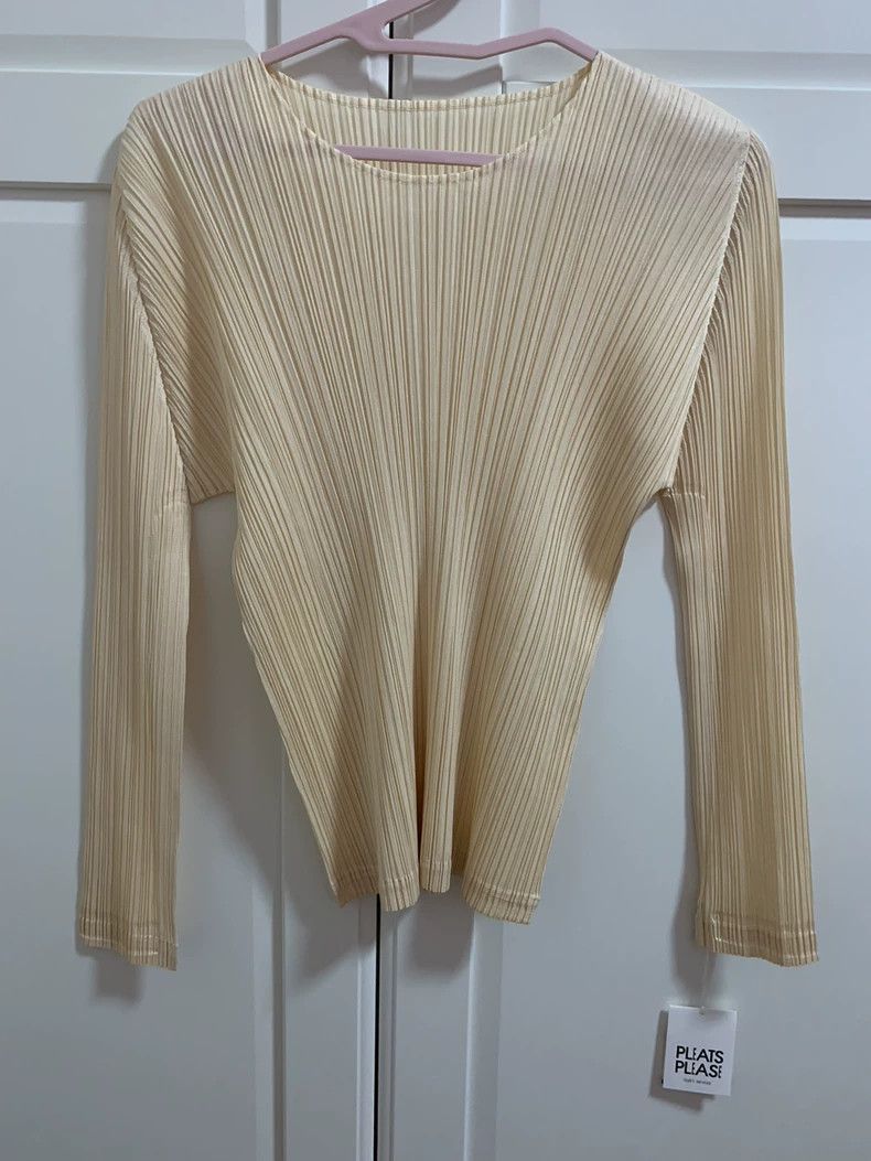 Issey Miyake issey miyake size:3 Ivory long-sleeved top 2506-Nextarrow Size XXS / US 00 / IT 34 - 2 Thumbnail