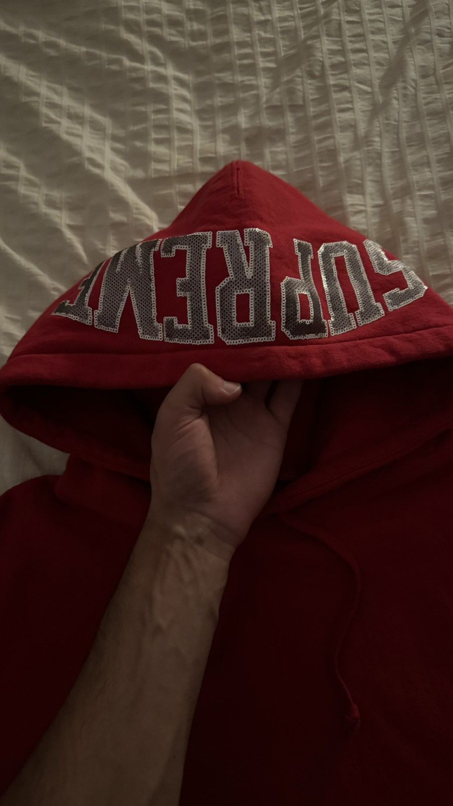 Supreme Supreme Sequin Arc Hooded Sweatshirt | Grailed