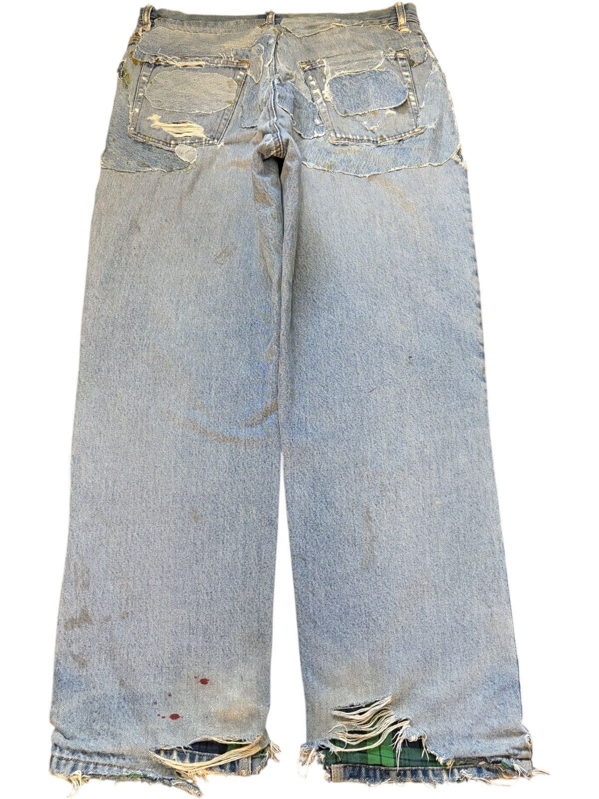 Marithe + Francois Girbaud Vintage Scandia Woods Patch Distress Baggy Jeans Size US 34 / EU 50 - 2 Thumbnail