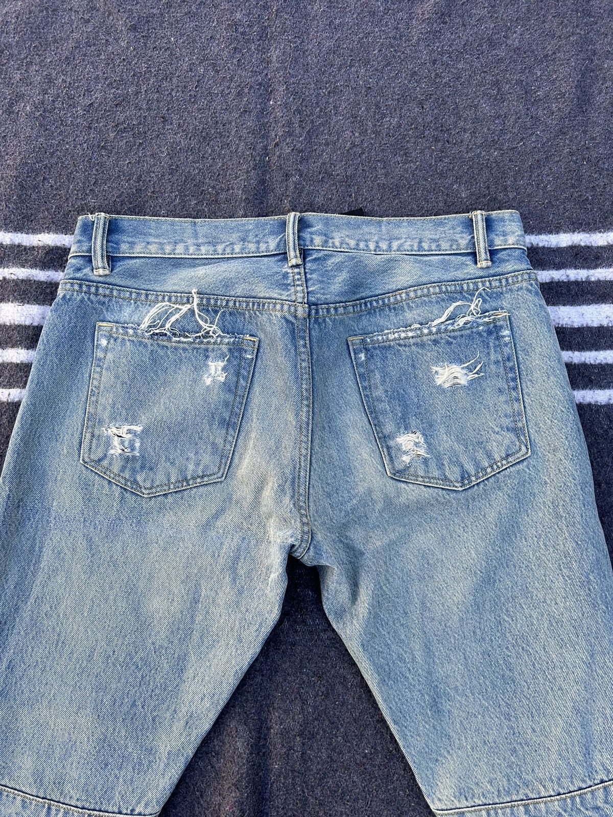 Designer × Japanese Brand HarderStore Distressed Italian Selvedge Denim Size US 34 / EU 50 - 7 Thumbnail