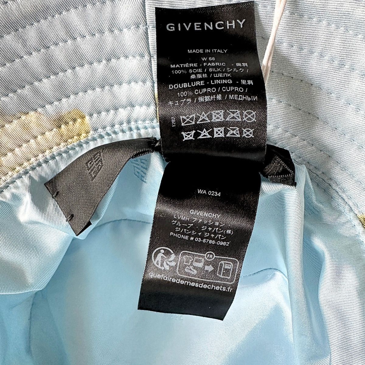 Givenchy Givenchy NWT Lemon Print Silk Bucket Hat, Sky Blue, Size 56 Size ONE SIZE - 8 Thumbnail