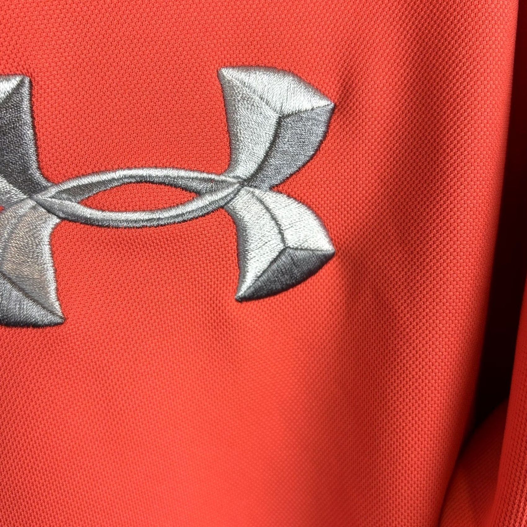 Under Armour Under Armour Polo Shirt Mens XL UA Tech Golf Coral Orange Big Logo Read Color Orange Logo All Seasons 27" Shoulder Size US XL / EU 56 / 4 - 7 Thumbnail
