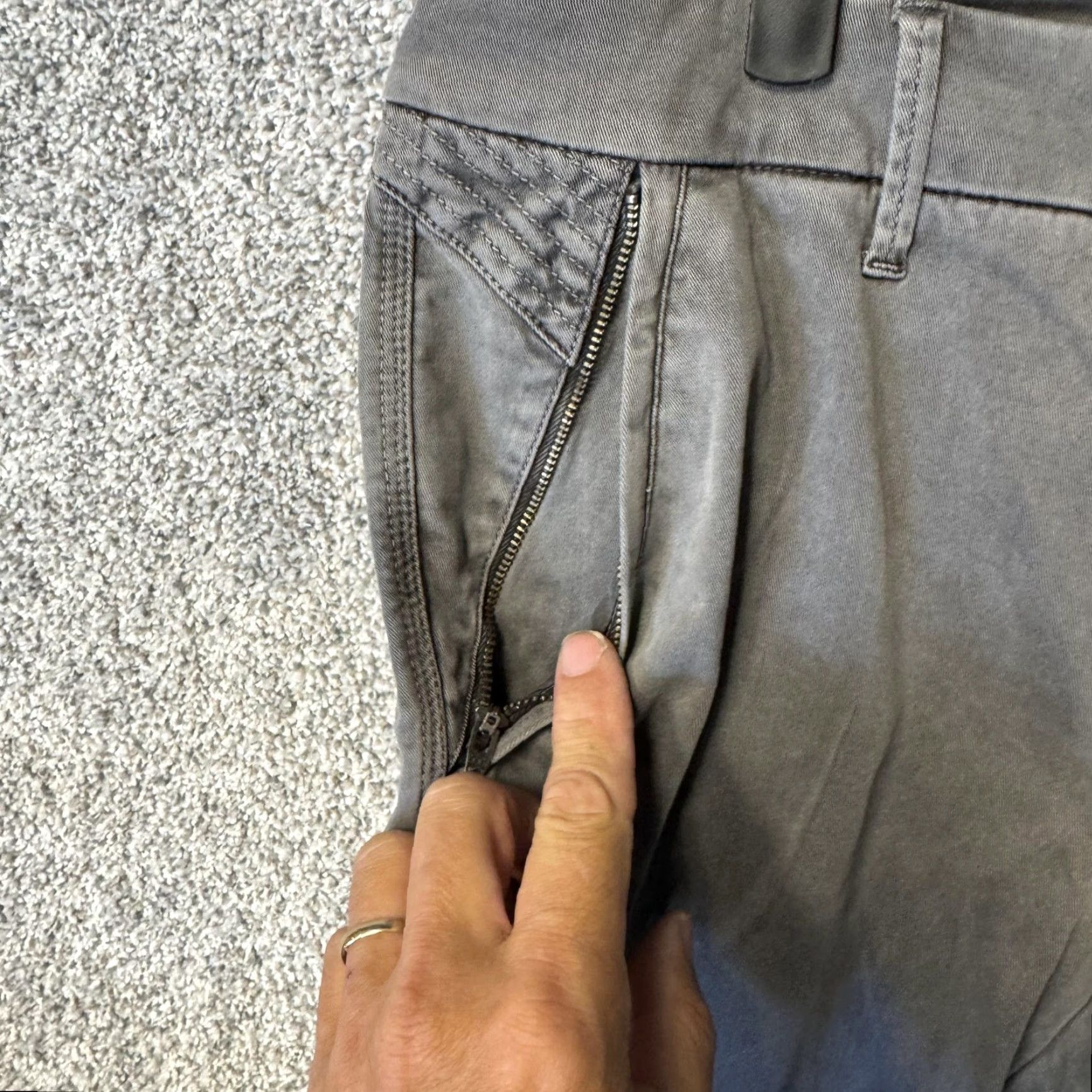 Vintage Level 99 Pants 31 Gray Moto Cargo Skinny Zipper Pockets Twill Stretch Womens Cargo Pants - 29in Inseam Size 24" / US 00 / IT 34 - 7 Thumbnail