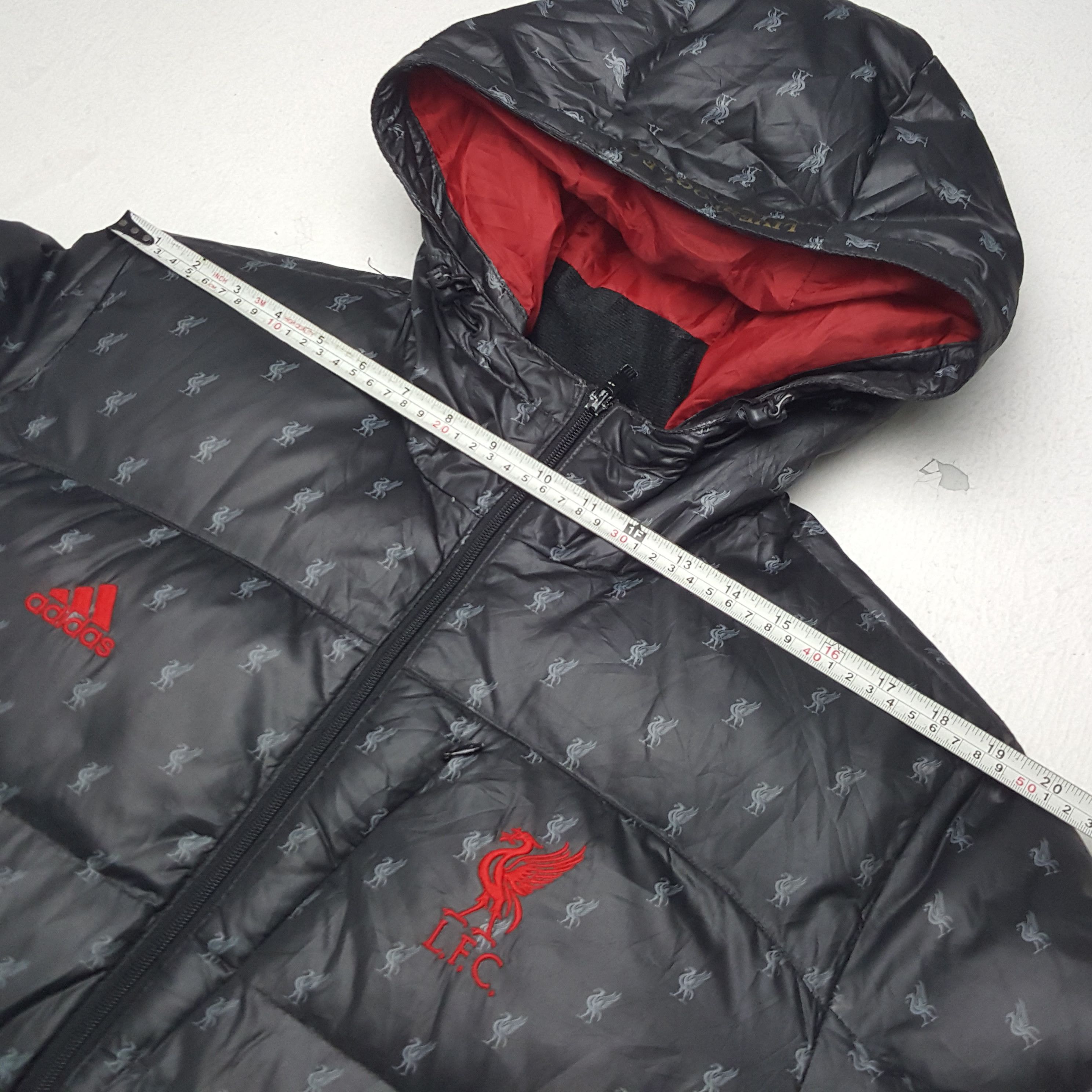 Adidas × Vintage Vintage Adidas X Liverpool FC Soccer Team Puffer Hoodies Size US L / EU 52-54 / 3 - 6 Thumbnail