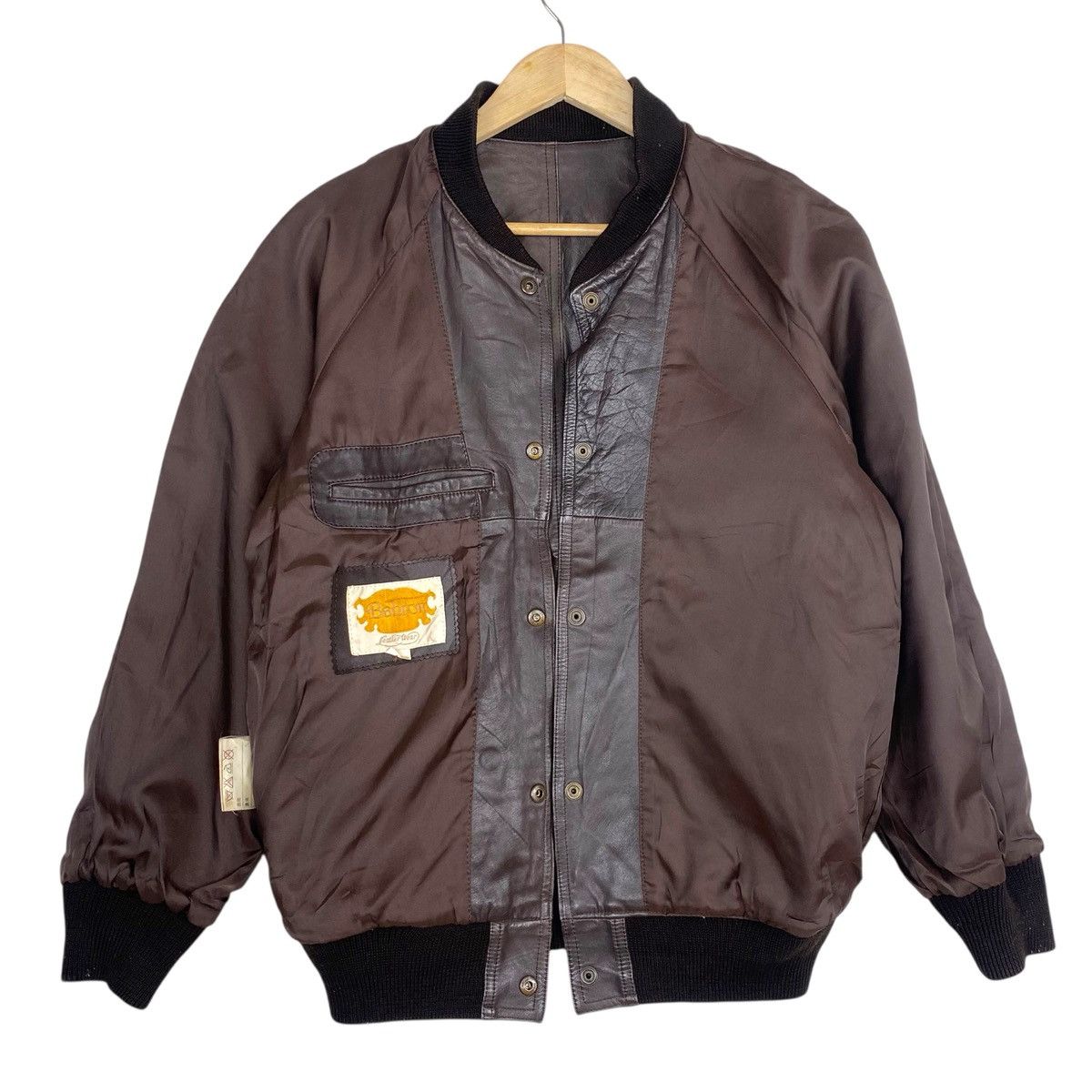 Japanese Brand 💥80s BAHRON TYPE G1 LEATHER JACKET Size US L / EU 52-54 / 3 - 7 Thumbnail