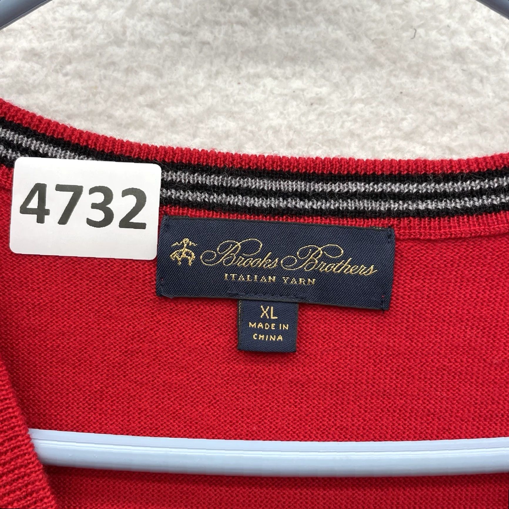 Brooks Brothers Brooks Brothers Sweater Vest Mens XL V-Neck Red Wool Knit Golf Vest Size US XL / EU 56 / 4 - 7 Thumbnail