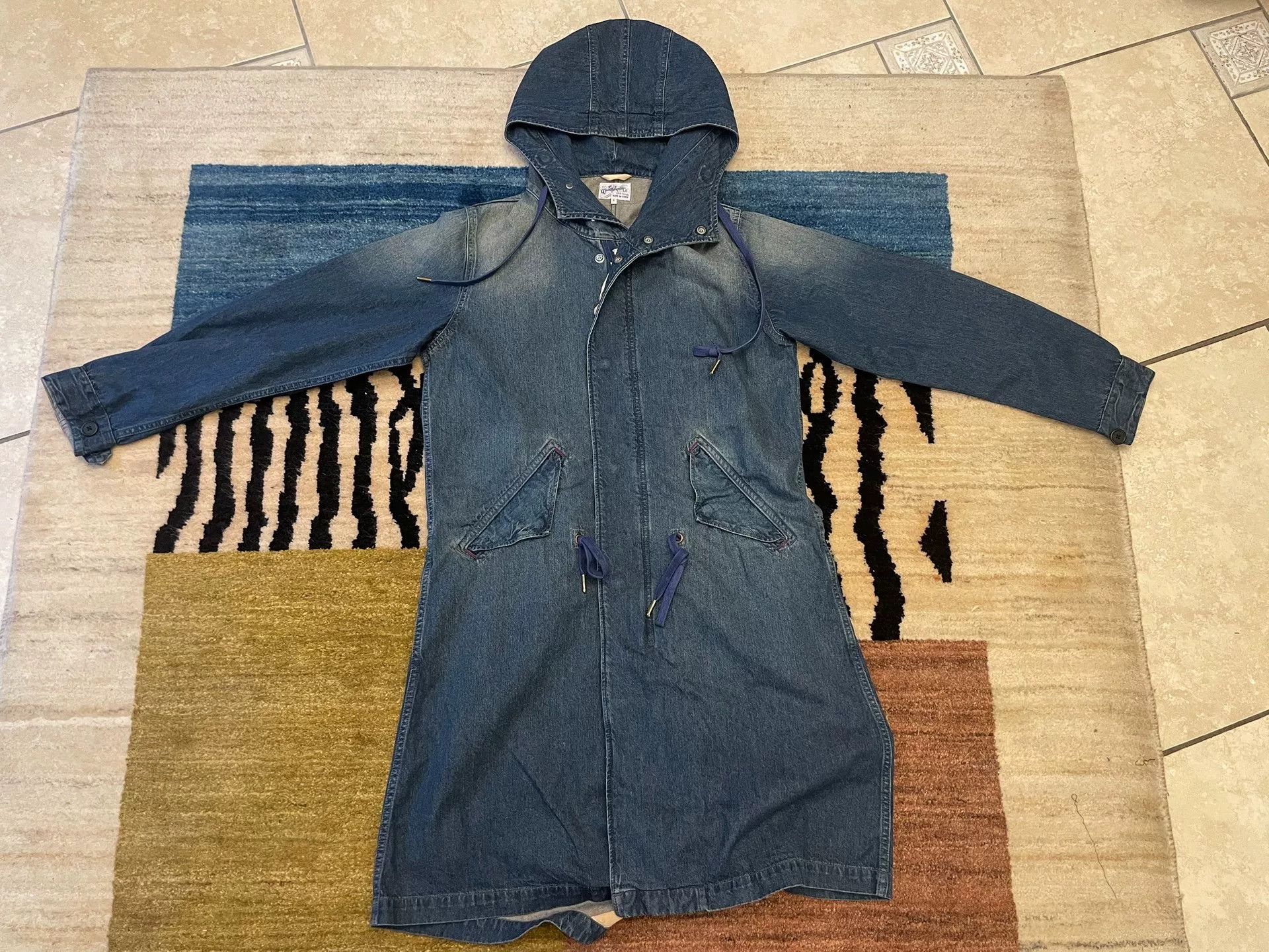 Naval Clothing Factory Denim Fishtail Men's Trench Coat Size US L / EU 52-54 / 3 - 1 Thumbnail