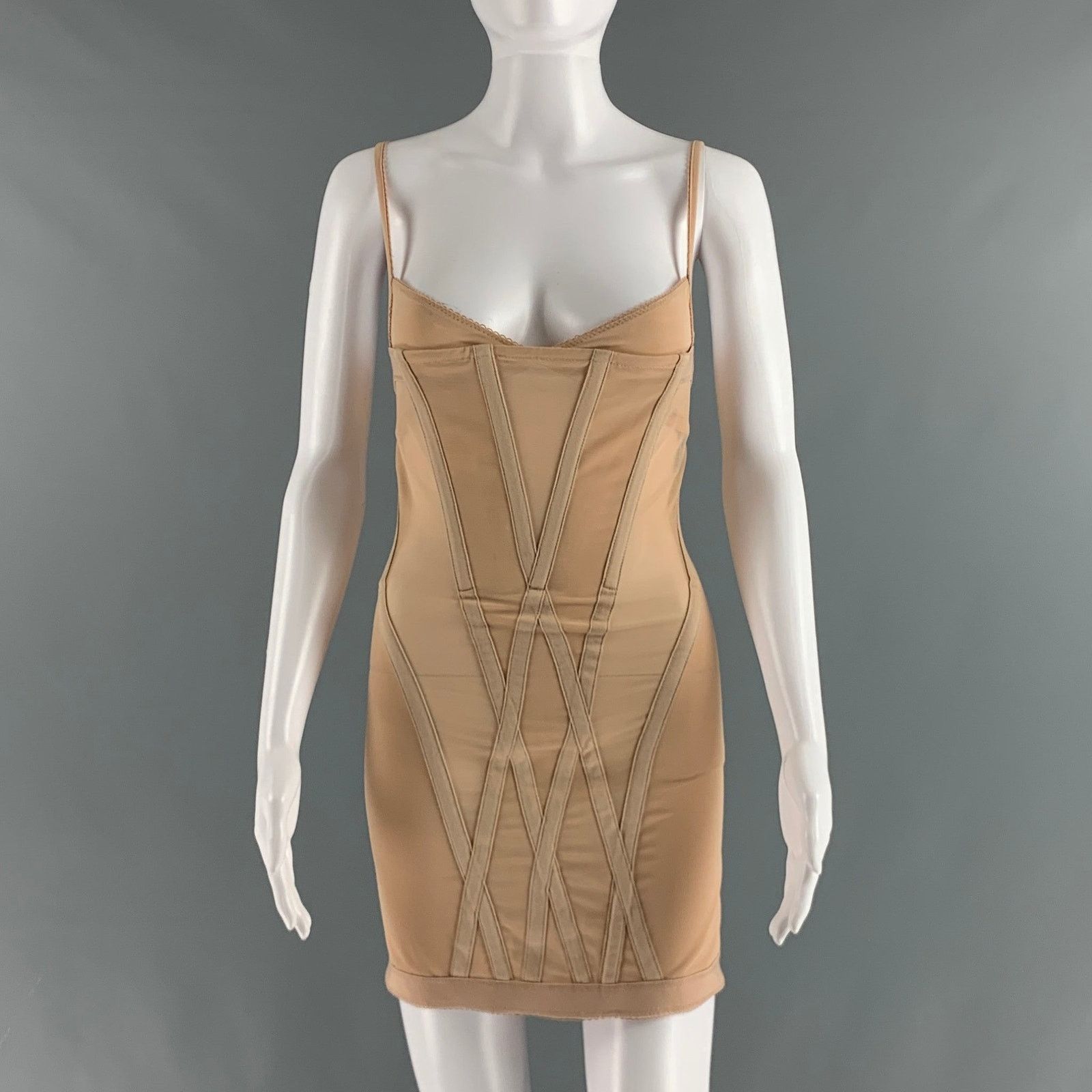Dion Lee DION LEE Size 2 Nude Polyamide Eastane Body-Con Mini Dress Size M / US 6-8 / IT 42-44 - 1 Thumbnail