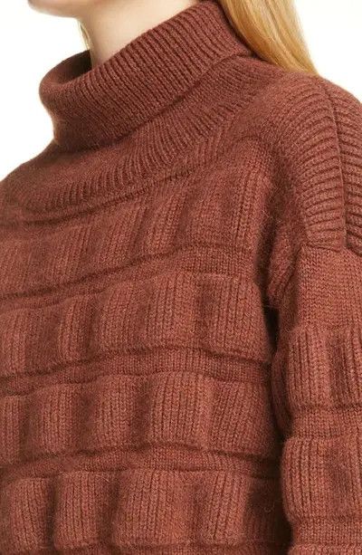 Saint Laurent Paris o1tp1o0125 Cropped Turtleneck Sweater In Wool in Marron Size S / US 4 / IT 40 - 4 Thumbnail
