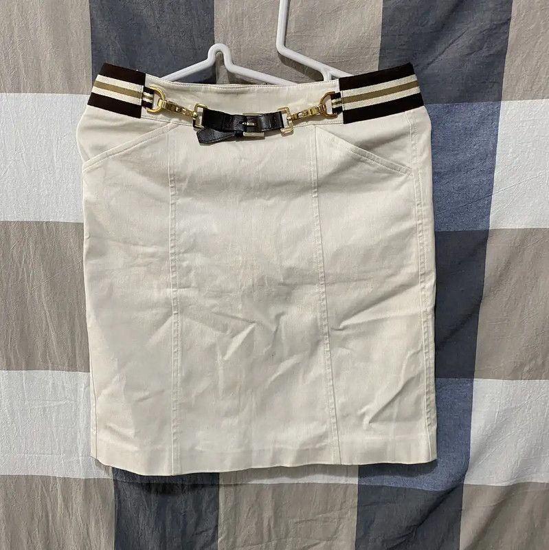 Max Mara MaxMara White Cotton Ladies' Skirt 0089 Size 28" / US 6 / IT 42 - 1 Thumbnail