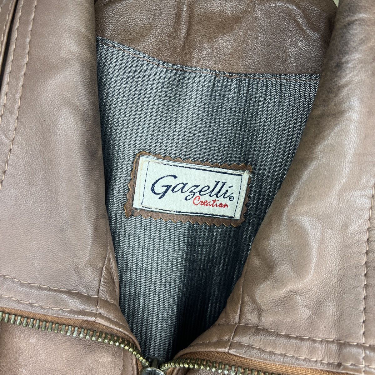 Leather × Vintage Vintage Brown Leather Motor Biker Jacket Trucker Genuine Size US M / EU 48-50 / 2 - 6 Thumbnail