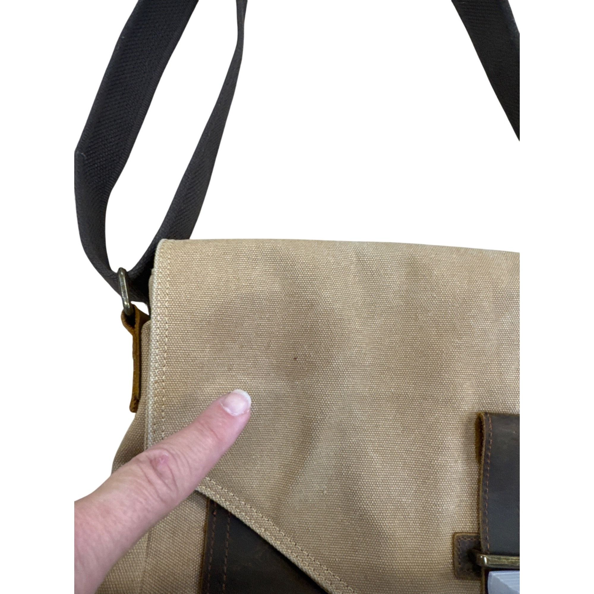 Other Vaschy Canvas & Leather Crossbody Messenger Bag 12x12 SKU 74 Size ONE SIZE - 6 Thumbnail