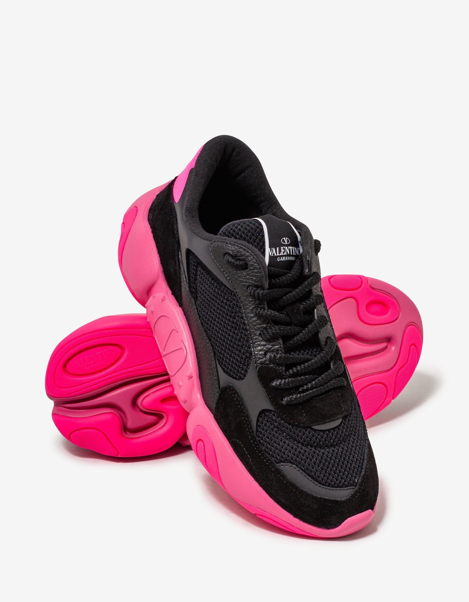 Valentino Valentino Garavani Black Bubbleback Mesh and Suede Trainers Size US 9 / EU 42 - 6 Thumbnail