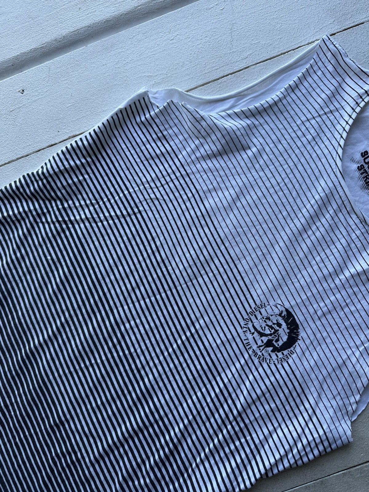 Diesel CRAZY🚨 DIESEL AVANT GARDE Y2K POCKET TANK TOP MEN B&W Size US M / EU 48-50 / 2 - 3 Thumbnail