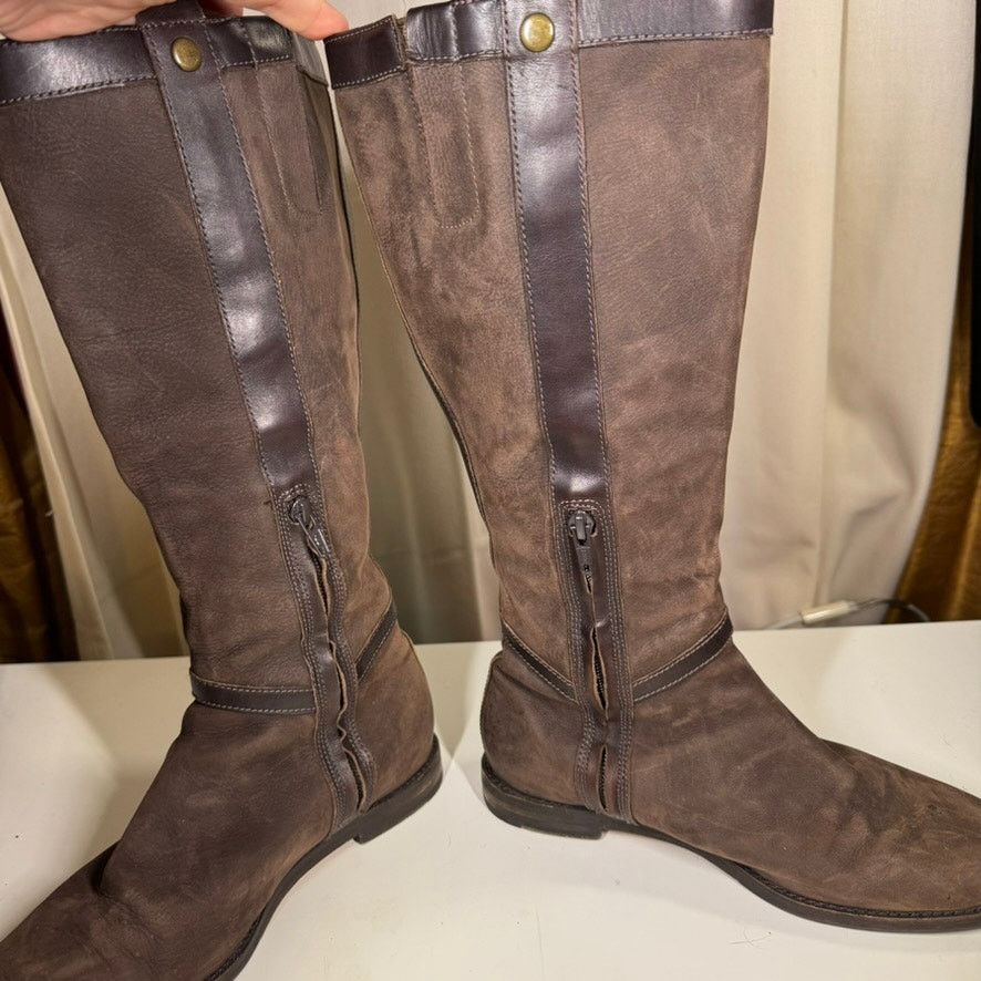 Cole Haan Cole Haan Brown Nubuck Leather Riding Boots Womens Sz 7.5 B Size US 7.5 / IT 37.5 - 4 Thumbnail