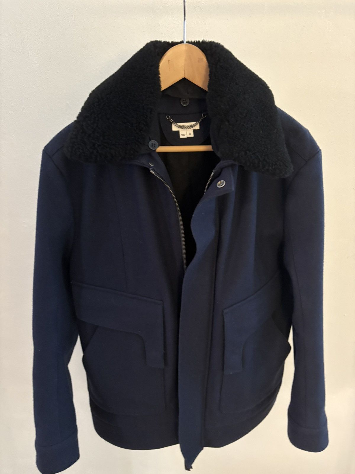 Helmut Lang Helmut Lang blue wool duffel coat,removable shearling collar Size US M / EU 48-50 / 2 - 1 Thumbnail