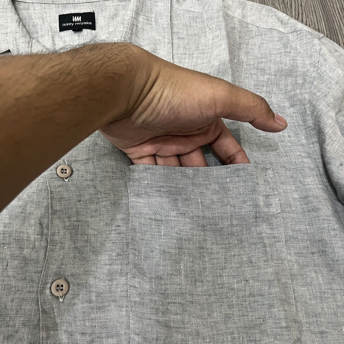 Issey Miyake IM Issey Miyake - Linen Open Collar Shirt Ifsixwasnine Size US L / EU 52-54 / 3 - 5 Thumbnail