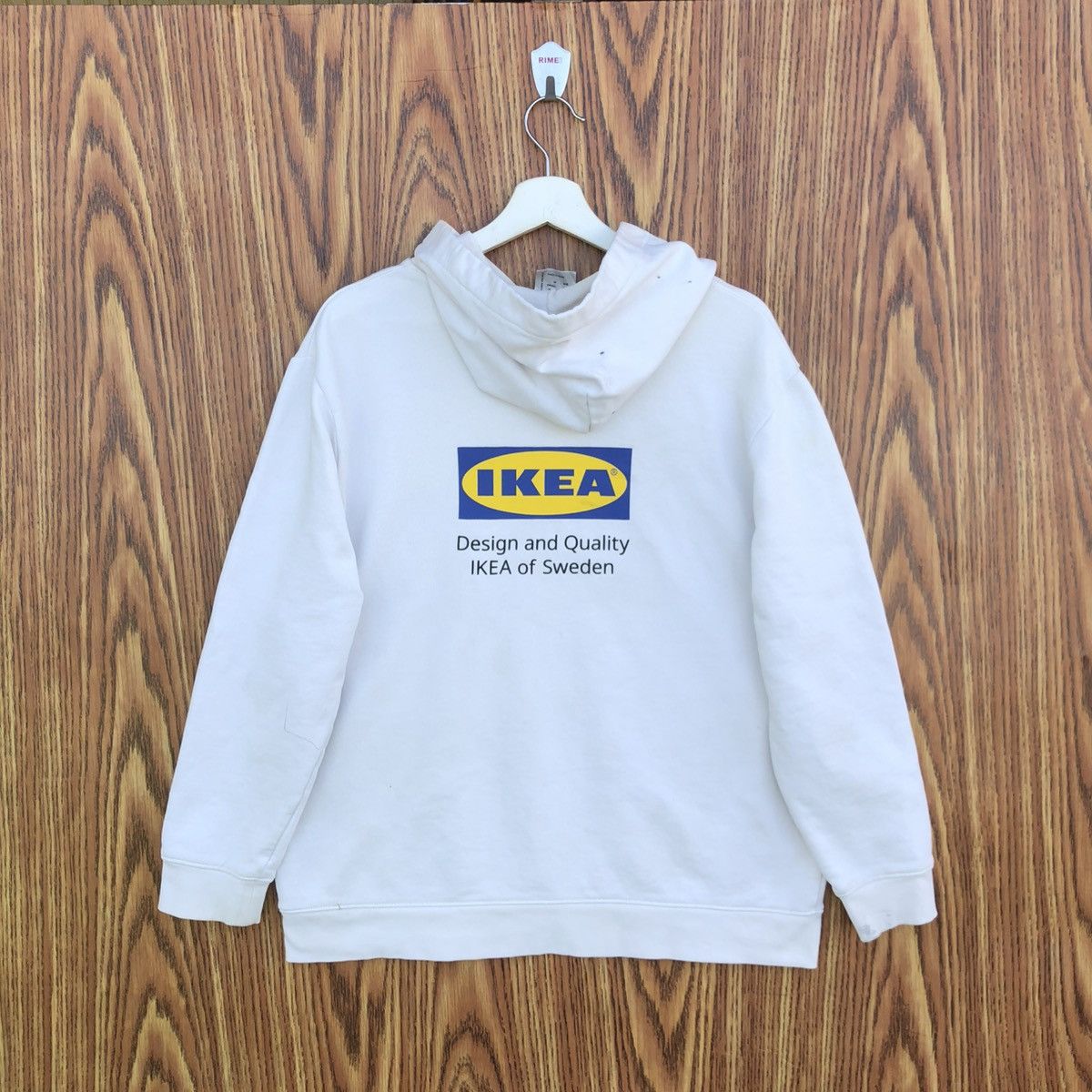 Ikea Vintage Ikea White Hoodie Size US L / EU 52-54 / 3 - 1 Thumbnail