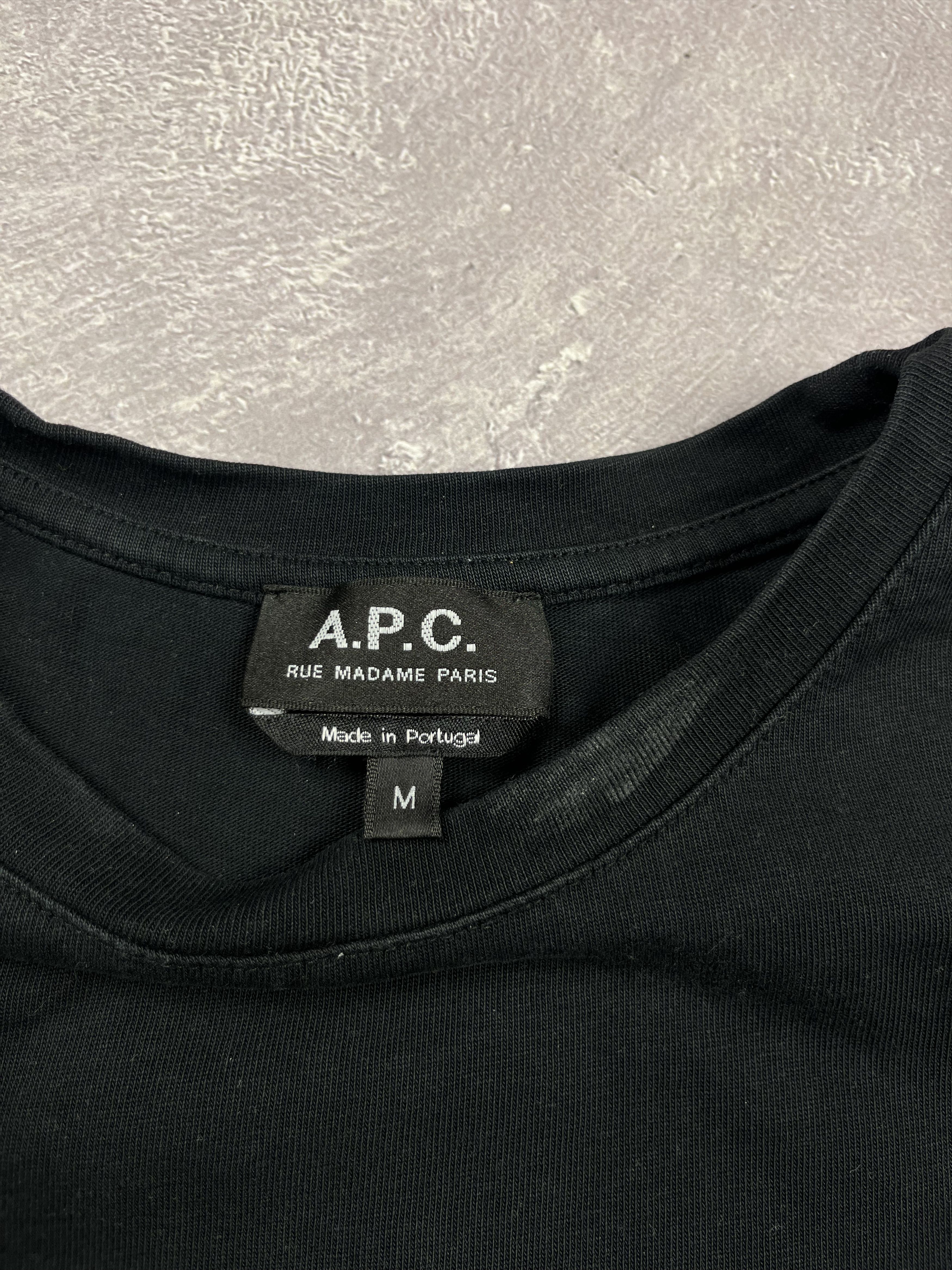 A.P.C. APC Rue Madame Paris Script T-Shirt Black Small Logo Size US M / EU 48-50 / 2 - 4 Thumbnail