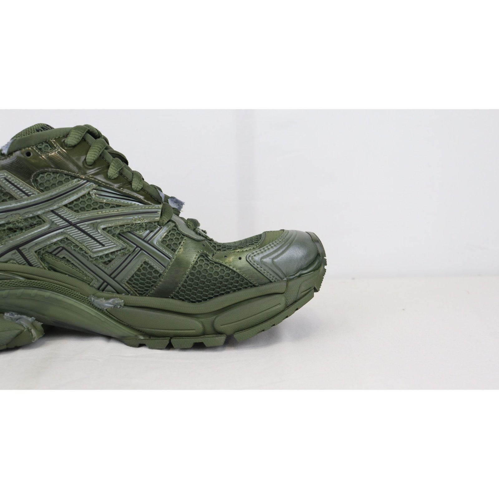 Balenciaga o1rshd1 Q:2 / Mesh Rubber Runner Sneakers in Kaki Size US 9 / EU 42 - 5 Thumbnail