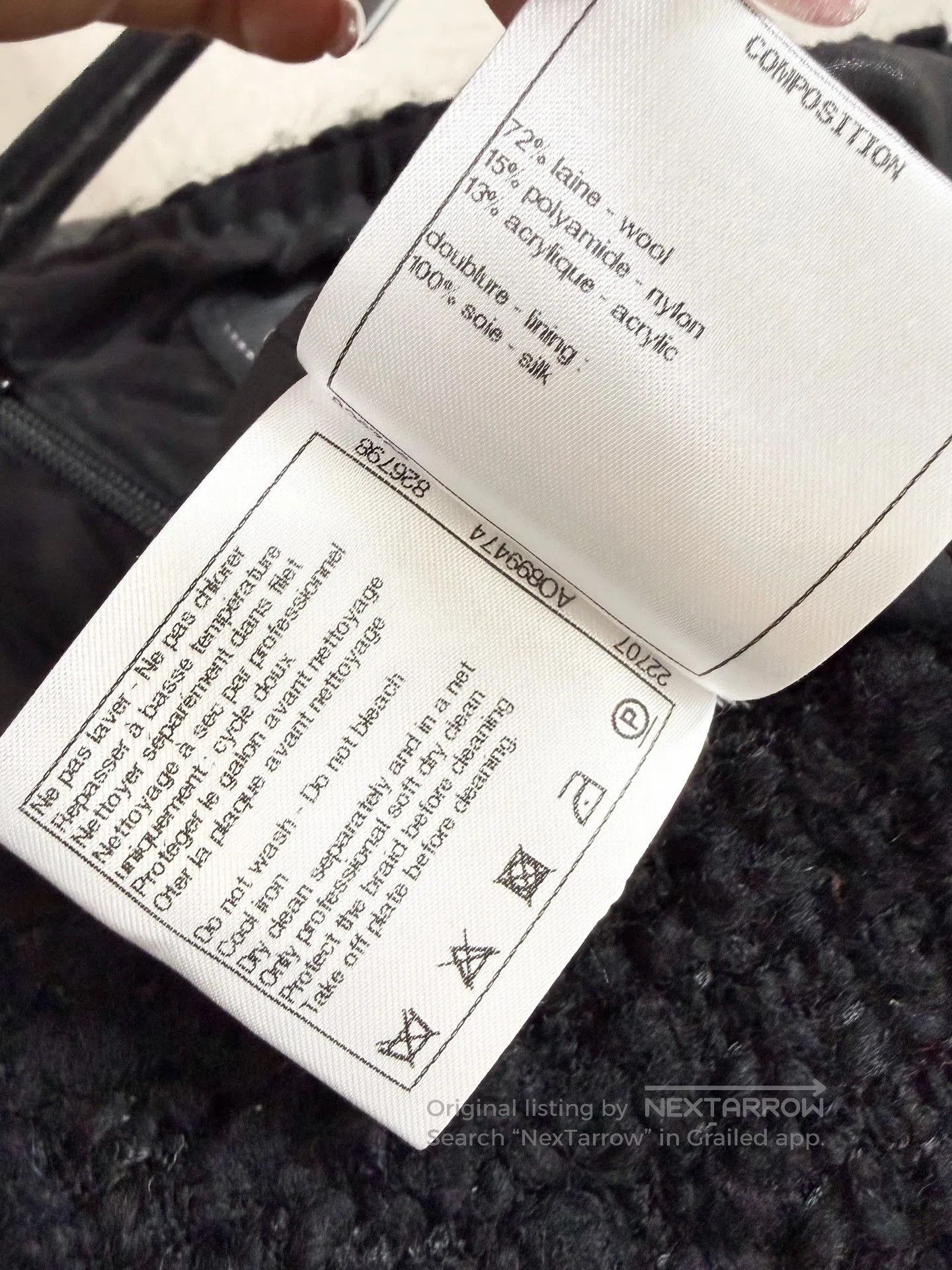 Chanel Chanel Black Woven Mid. Size 35" - 6 Thumbnail
