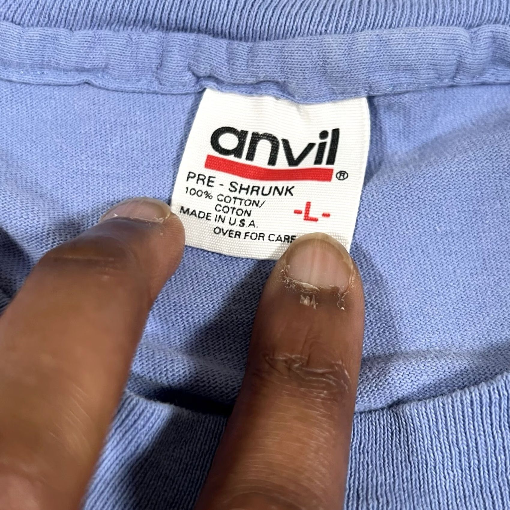 Anvil VINTAGE Cape Cod T-shirt BLUE Beach Florida Made In USA Single Stitch Tee 90s Sz L Mens Size US L / EU 52-54 / 3 - 6 Thumbnail