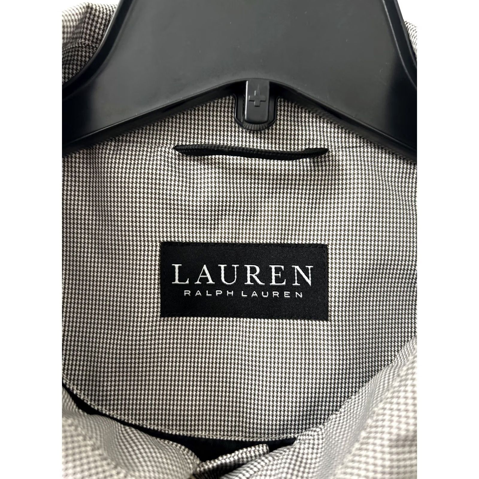Ralph Lauren VINTAGE Lauren Ralph Lauren Trench Coat Mens 46R Gray Houndstooth Polyester Rain Jacket Size US S / EU 44-46 / 1 - 5 Thumbnail