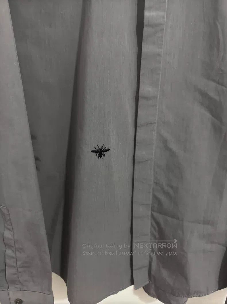 Dior Dior Size 40 Foggy Grey Cotton Poplin Little Bee Shirt i Size US XL / EU 56 / 4 - 6 Thumbnail