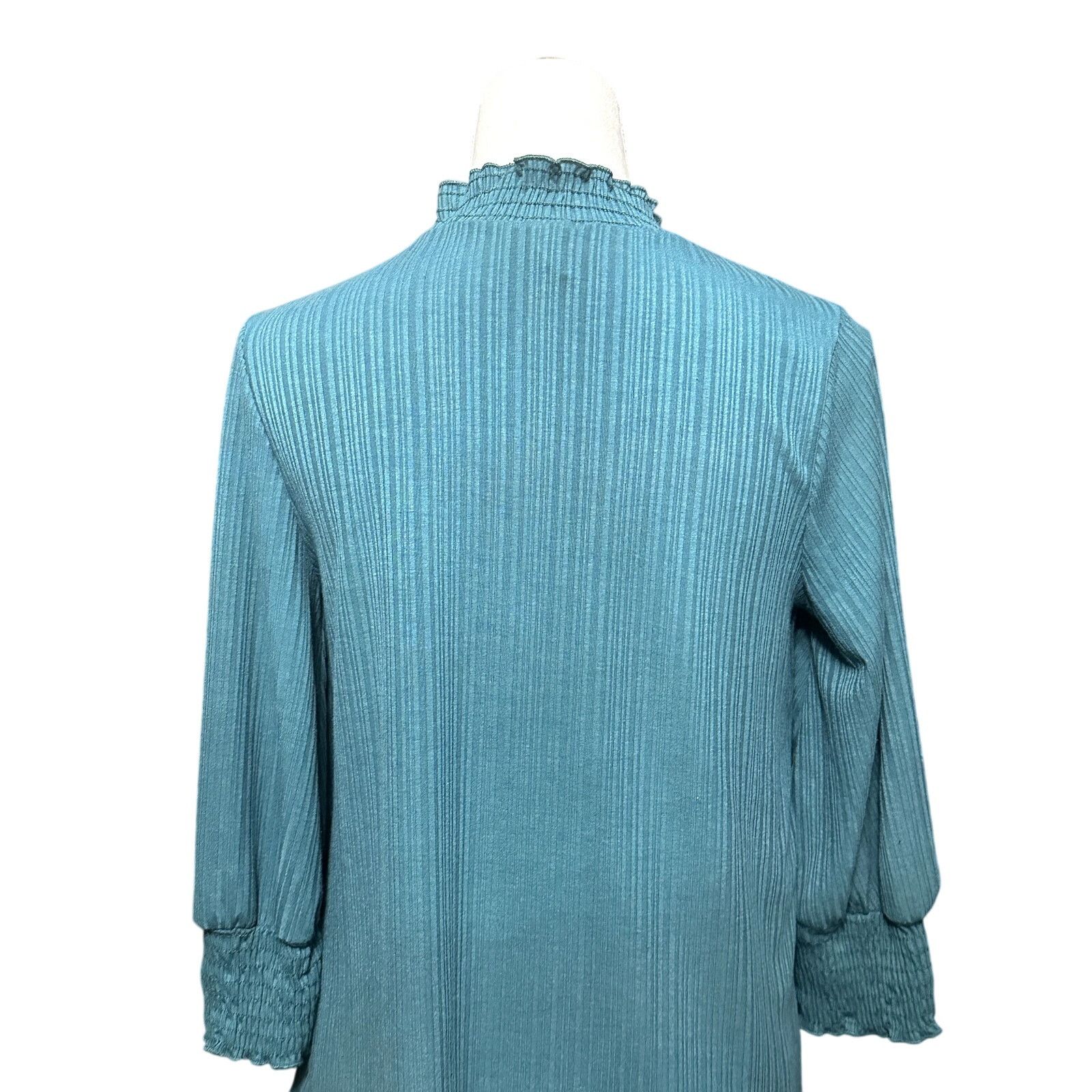 Other W5 Blouse Shaded Spruce Ribbed Smocked 3/4 Sleeves Green M Size M / US 6-8 / IT 42-44 - 6 Thumbnail
