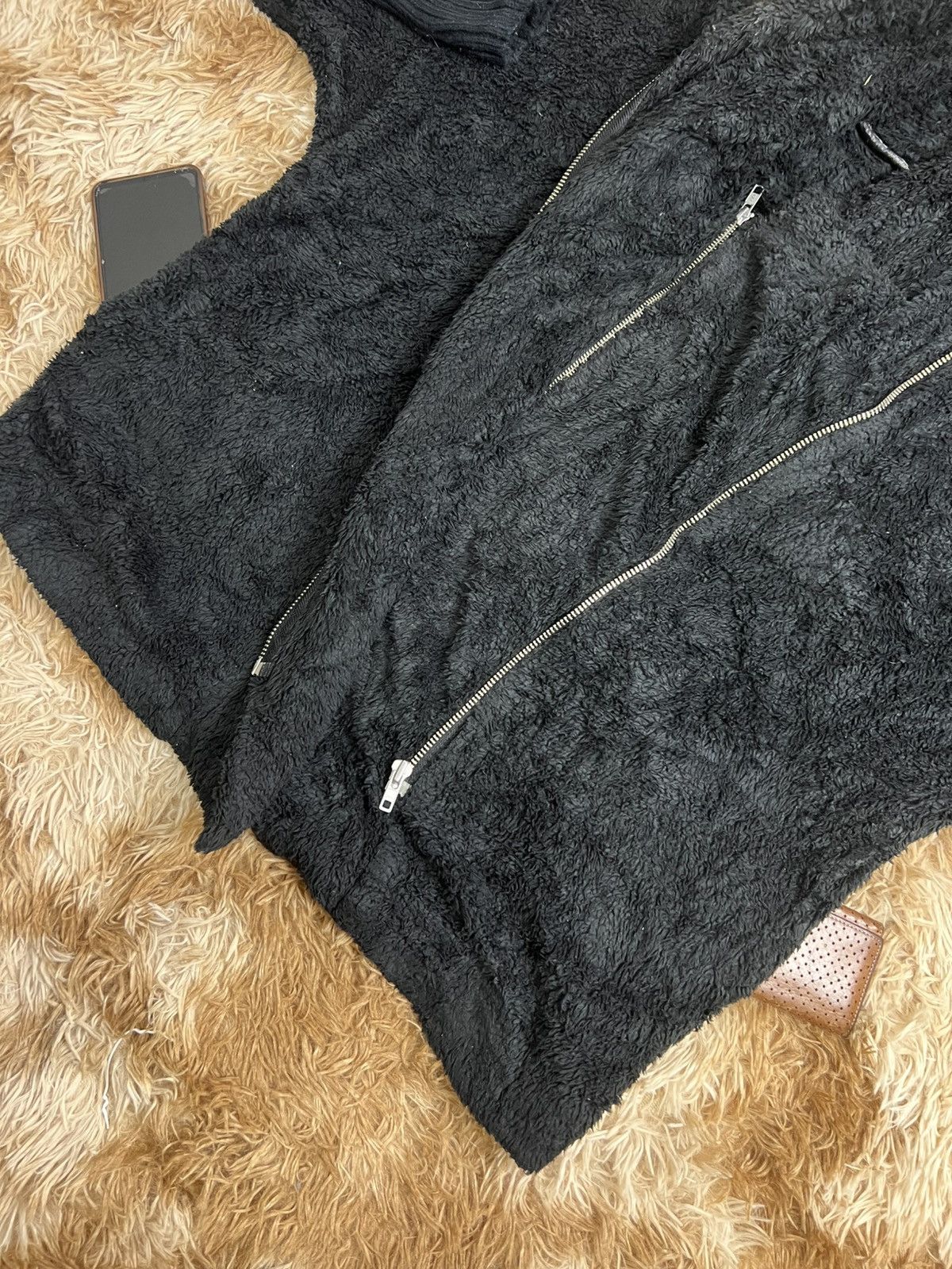 Japanese Brand JEANASIS Tokyo Asymmetrical Multi-Zip Sherpa Hoodie Size ONE SIZE - 10 Thumbnail