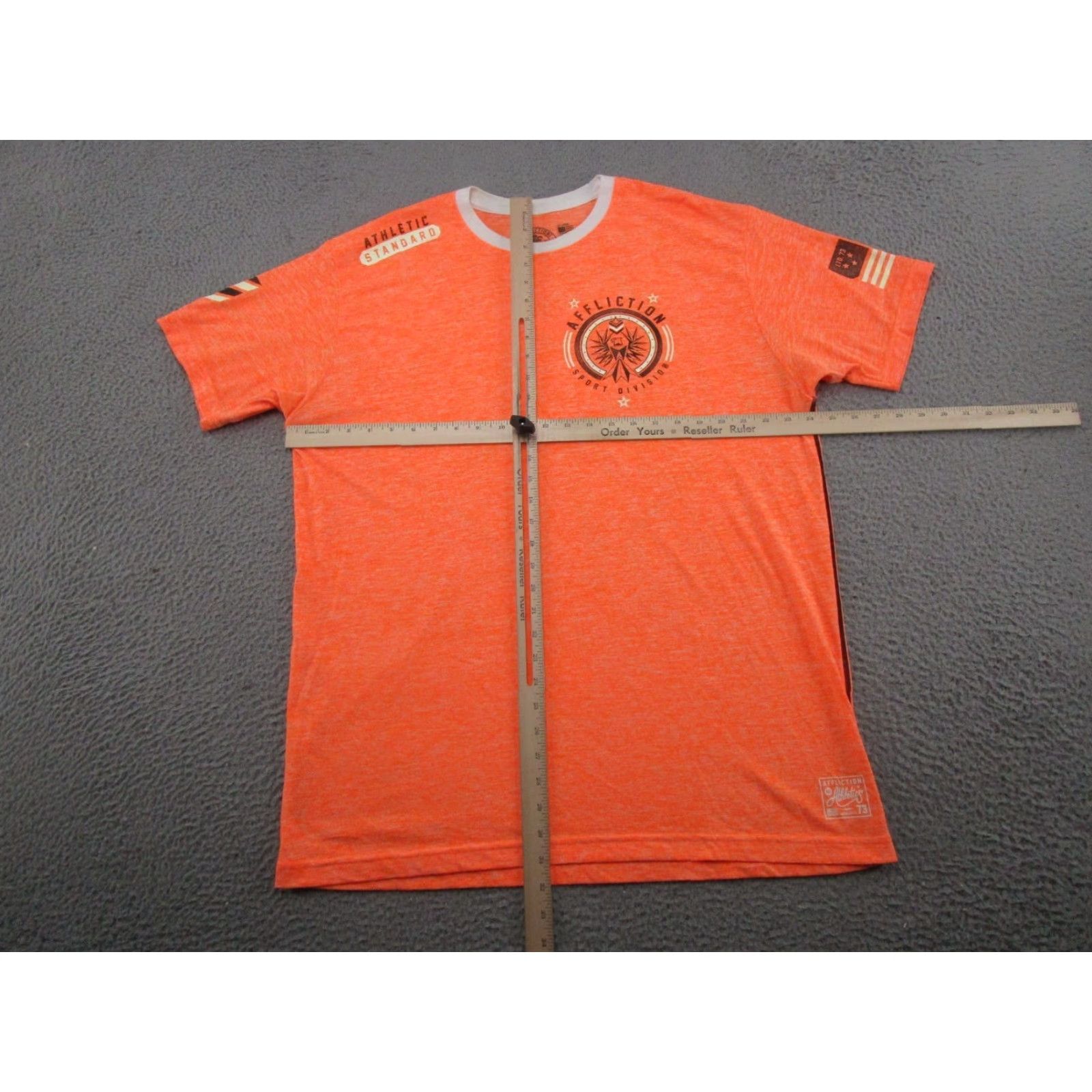 Affliction Affliction T-Shirt Sports Division Double Sided Spell Out Mens Size 3XL Orange Size US XXL / EU 58 / 5 - 4 Thumbnail