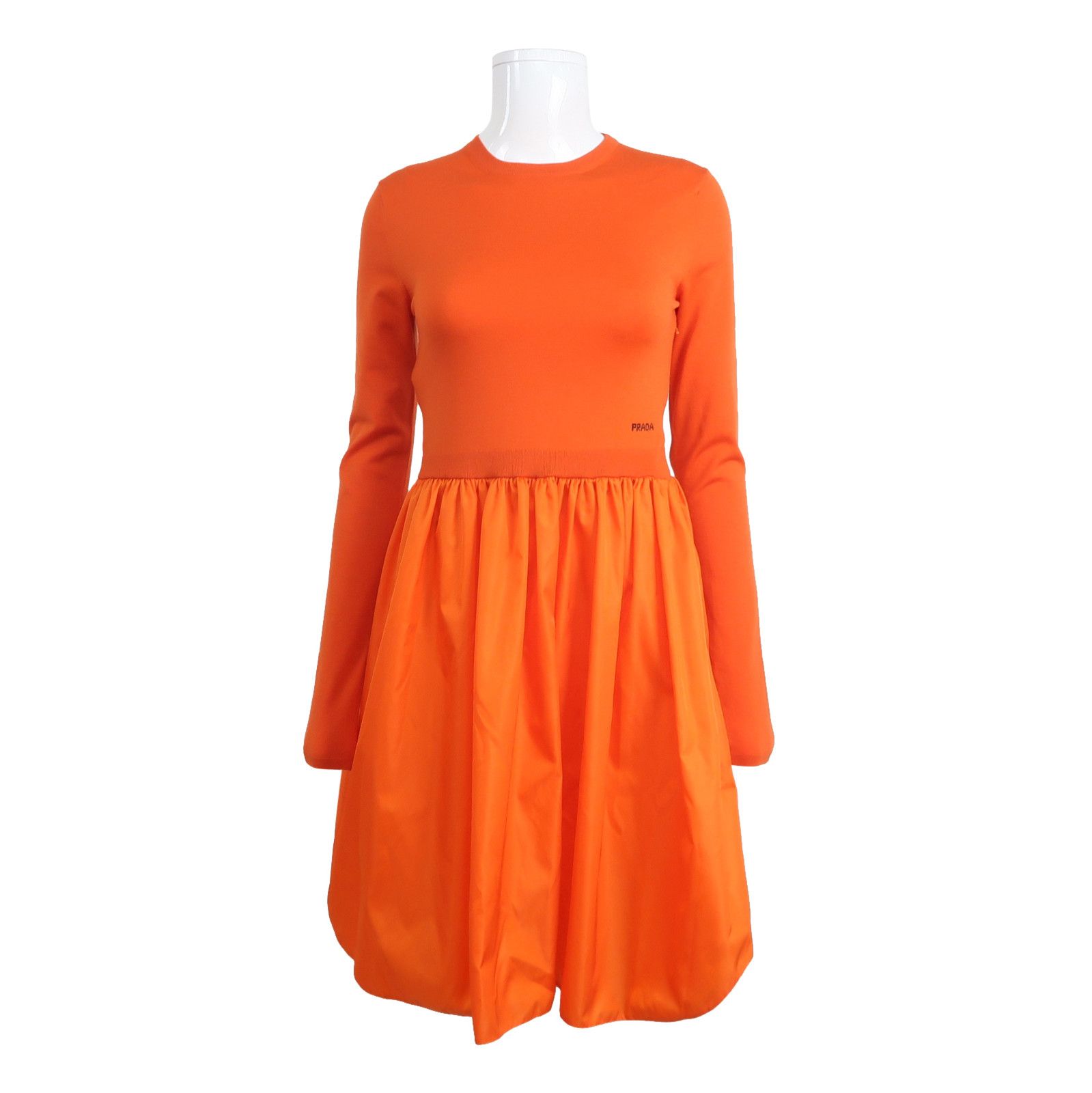Prada Prada Wool Blend Logo Round Neck Dress 0089 Size L / US 10 / IT 46 - 1 Thumbnail