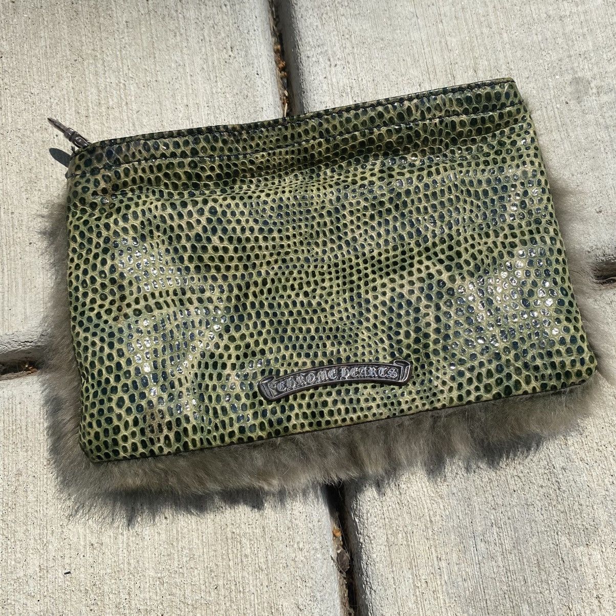 Chrome Hearts Chrome Hearts Rabbit Fur Green Lizard Skin Coin Zip Wallet Size ONE SIZE - 2 Thumbnail