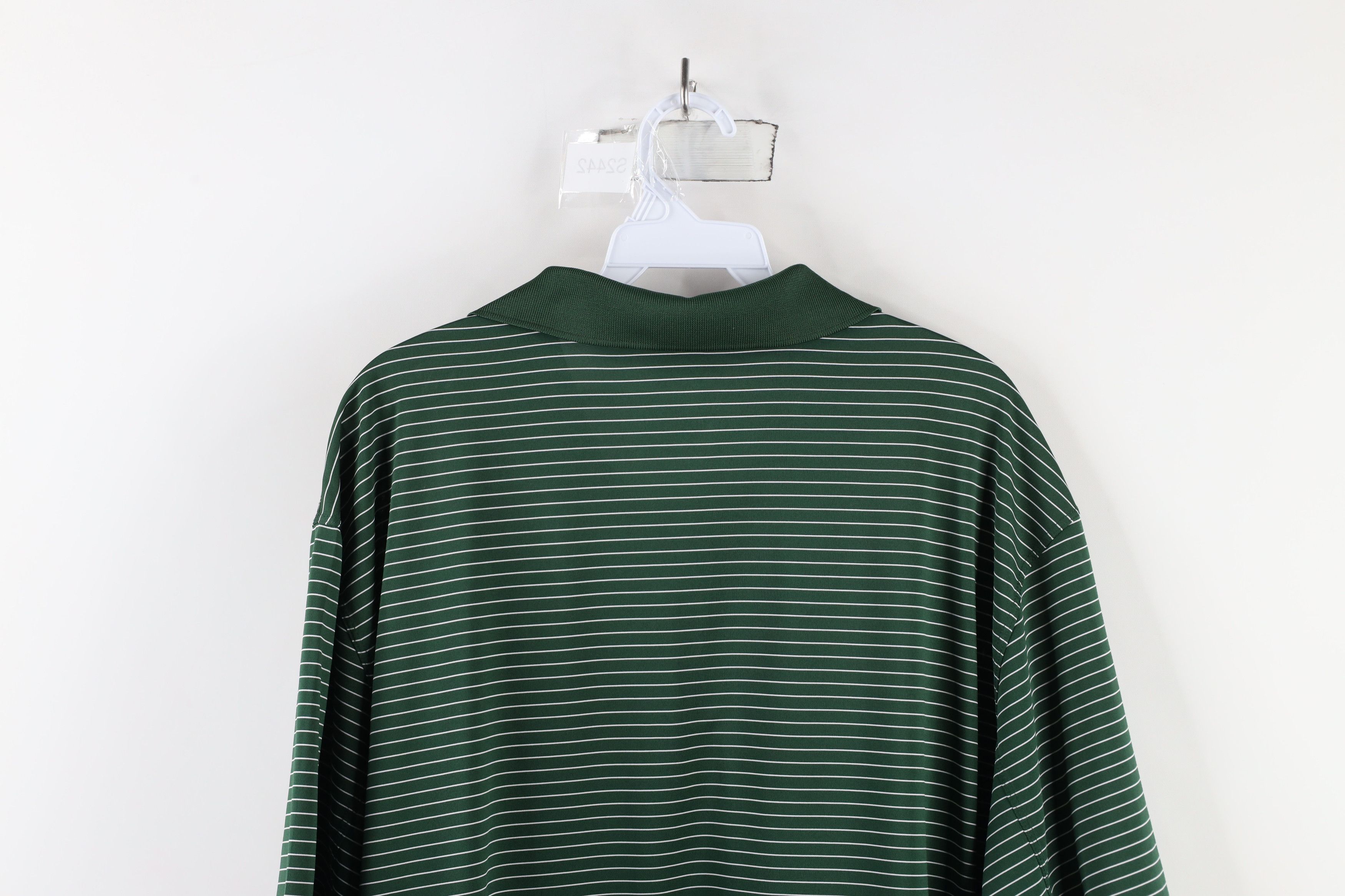 Nike × Vintage Nike Michigan State University Striped Golf Polo Shirt Green Size US XL / EU 56 / 4 - 11 Thumbnail