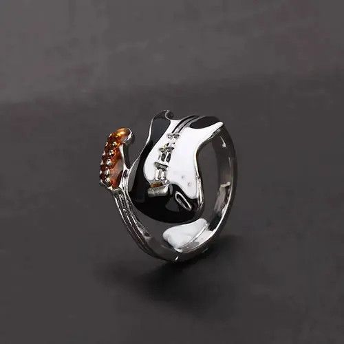 Ring Of Fire Guitar Ring Music Artist Skater Punk Rock Band Radio Size ONE SIZE - 1 Thumbnail