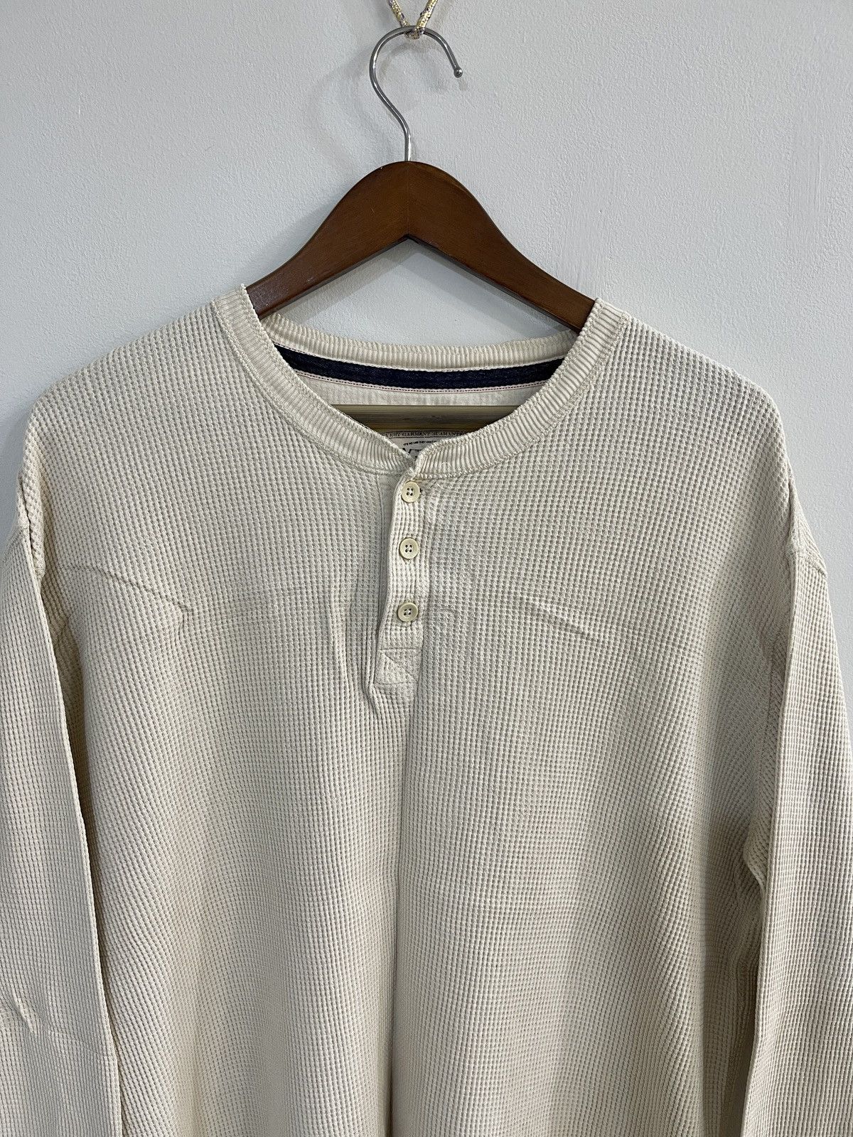 Levi's VINTAGE LEVIS COTTON LONG SLEEVE HENLEY SHIRT OATMEAL BROWN Size US XXL / EU 58 / 5 - 4 Thumbnail