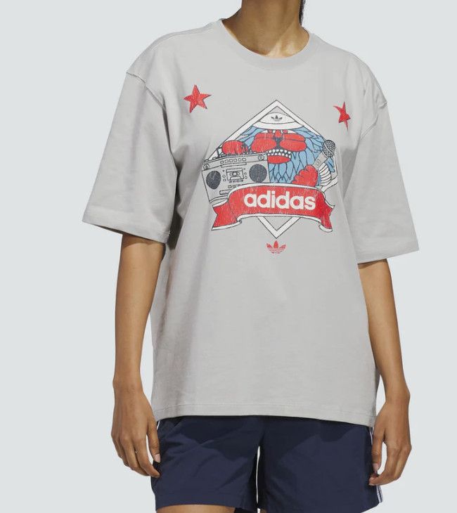 Adidas Adidas KG9061 Kingston Cotton Tee Grey ( S ) Size S / US 4 / IT 40 - 1 Thumbnail