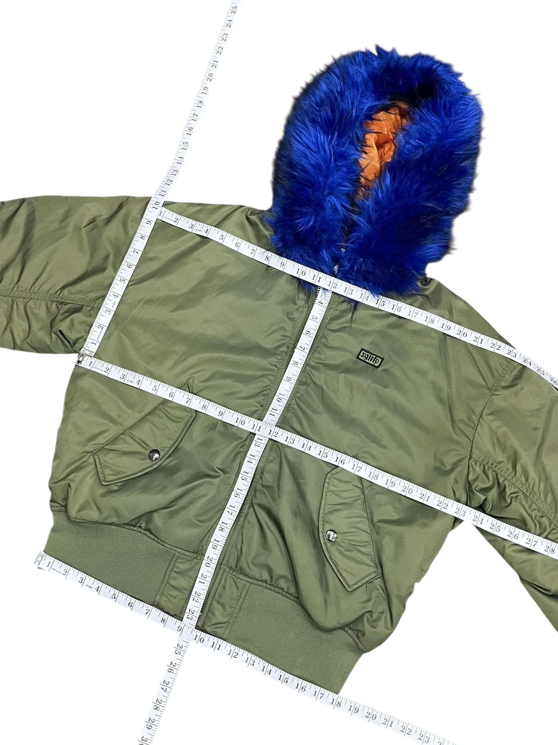 X-Girl 🔥GORGEOUS X-GIRL Ice Blue Fur MA-1 Bomber Jacket Vintage Size M / US 6-8 / IT 42-44 - 15 Thumbnail