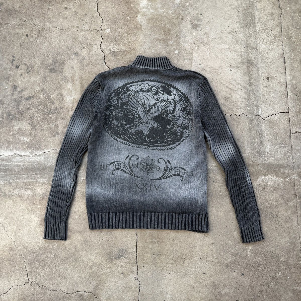 20471120 Vintage Y2K Jack Jones Gray Half Zip Avant Garde Sweater Size US L / EU 52-54 / 3 - 2 Thumbnail