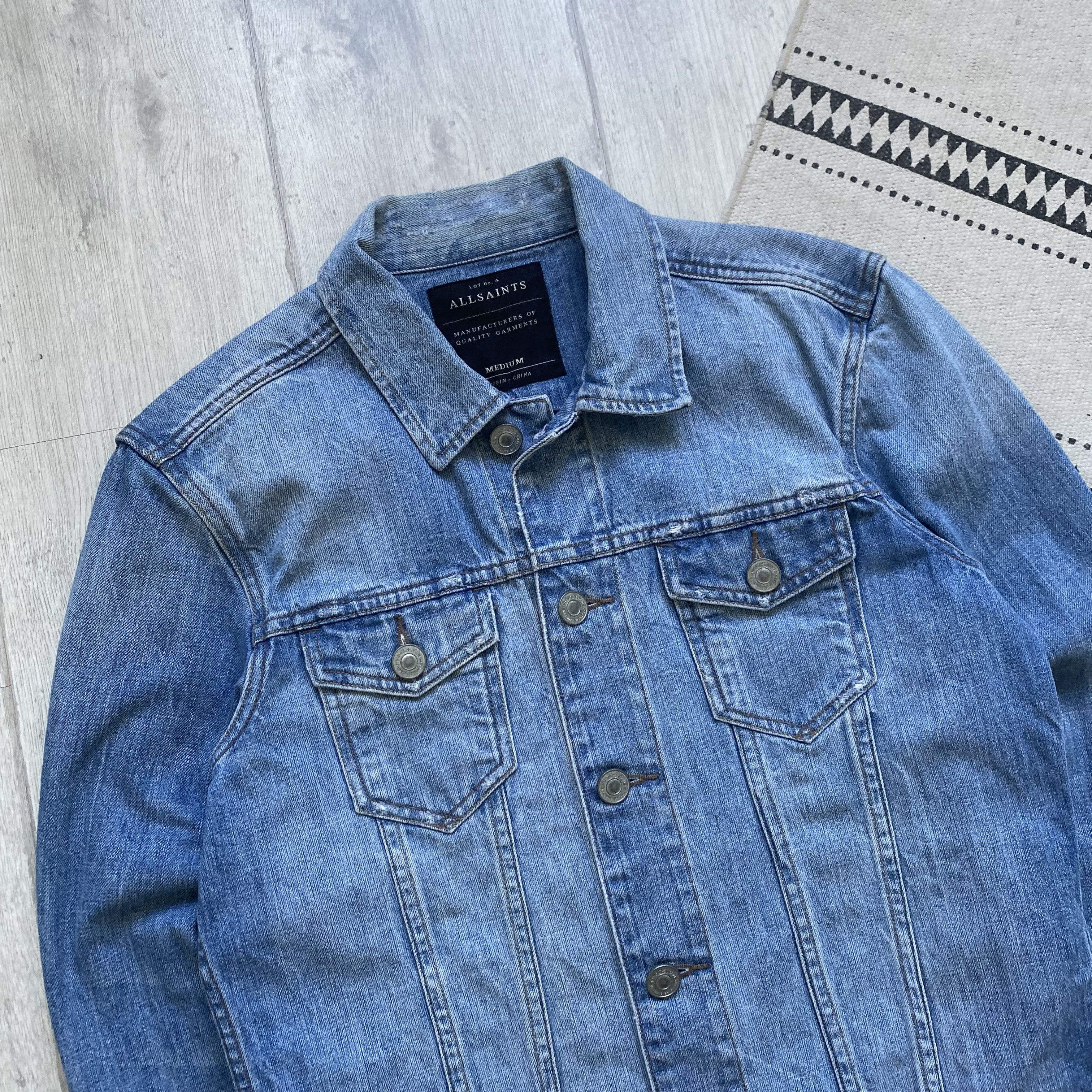 Allsaints ALLSAINTS Denim jacket Trucker Faded Blue Jeans Size US M / EU 48-50 / 2 - 2 Thumbnail