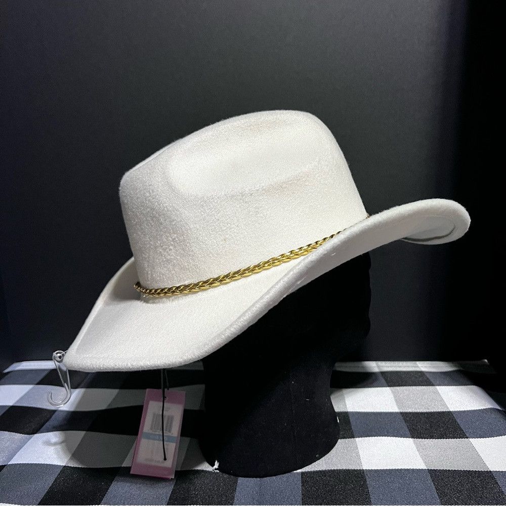Vince Camuto Vince Camuto Women's White Polyester Cowboy Style Hat With Size ONE SIZE - 7 Thumbnail
