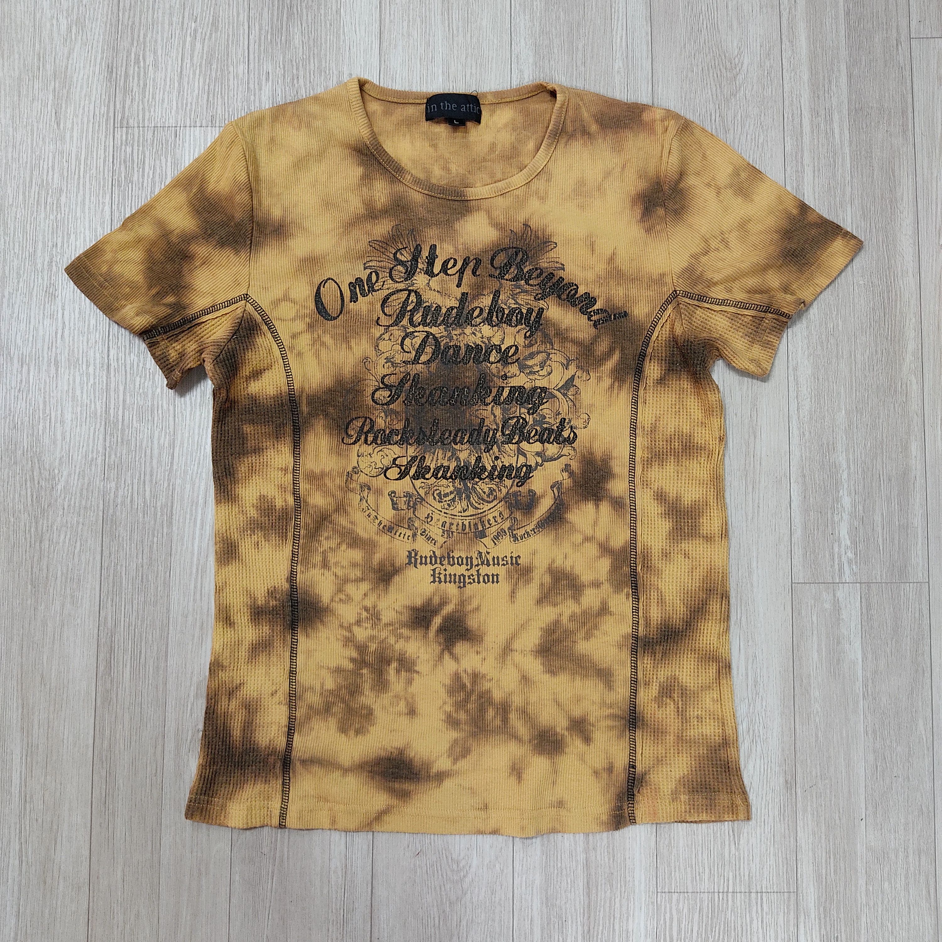 In The Attic Rudeboy Music Rustic Brown Waffle Slim Fit T-shirt Size US M / EU 48-50 / 2 - 4 Thumbnail