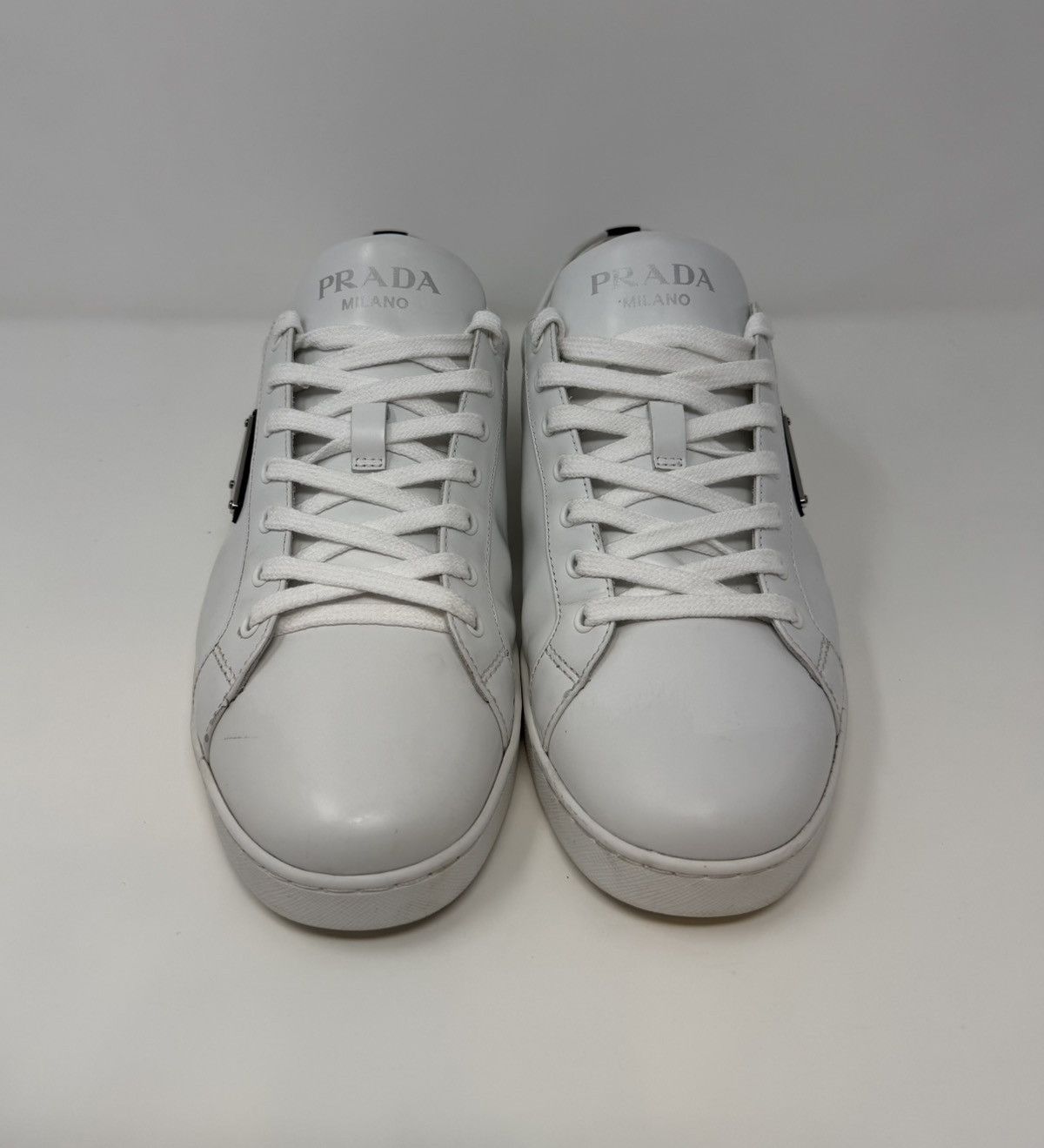 Prada Prada Brushed Leather Sneaker White Size US 9 / EU 42 - 2 Thumbnail
