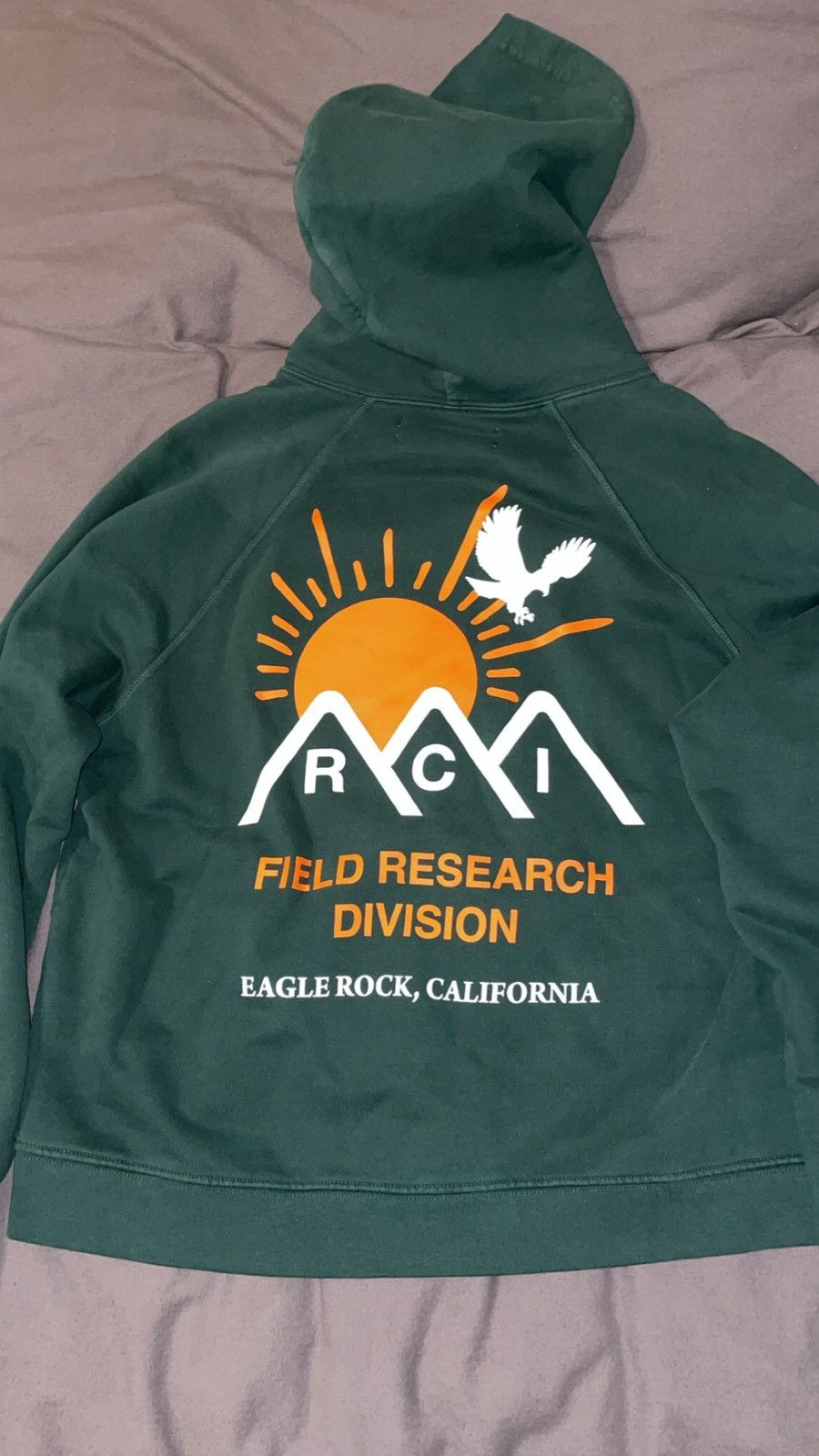 image of Reese Cooper Aw23 Sunrise Hoodie Forest Field Research in Forest Green, Men's (Size Medium)
