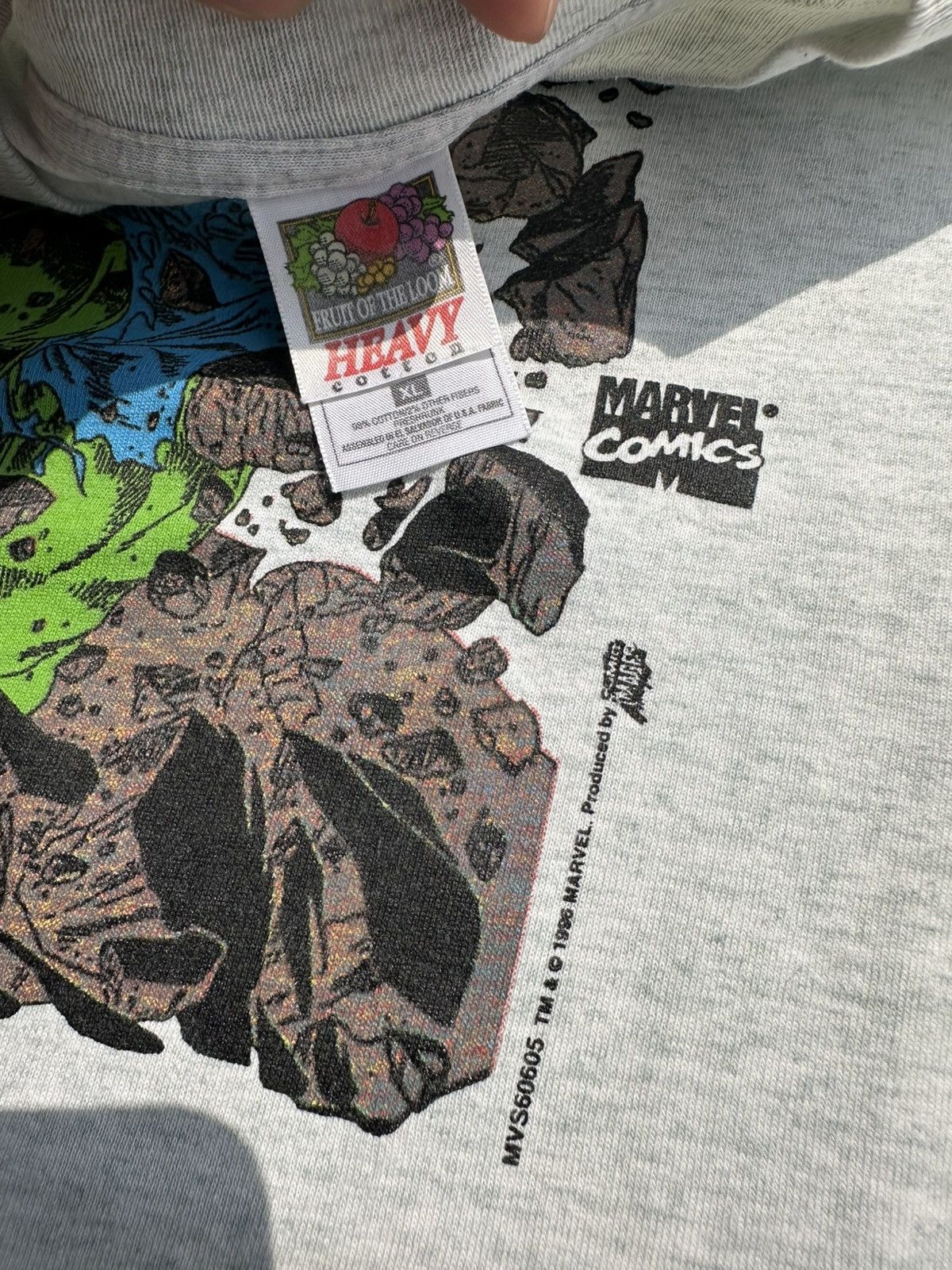 Marvel Comics Vintage 90’s Hulk Marvel Comic Images Rare Fotl USA Tshirt Size US XL / EU 56 / 4 - 4 Thumbnail